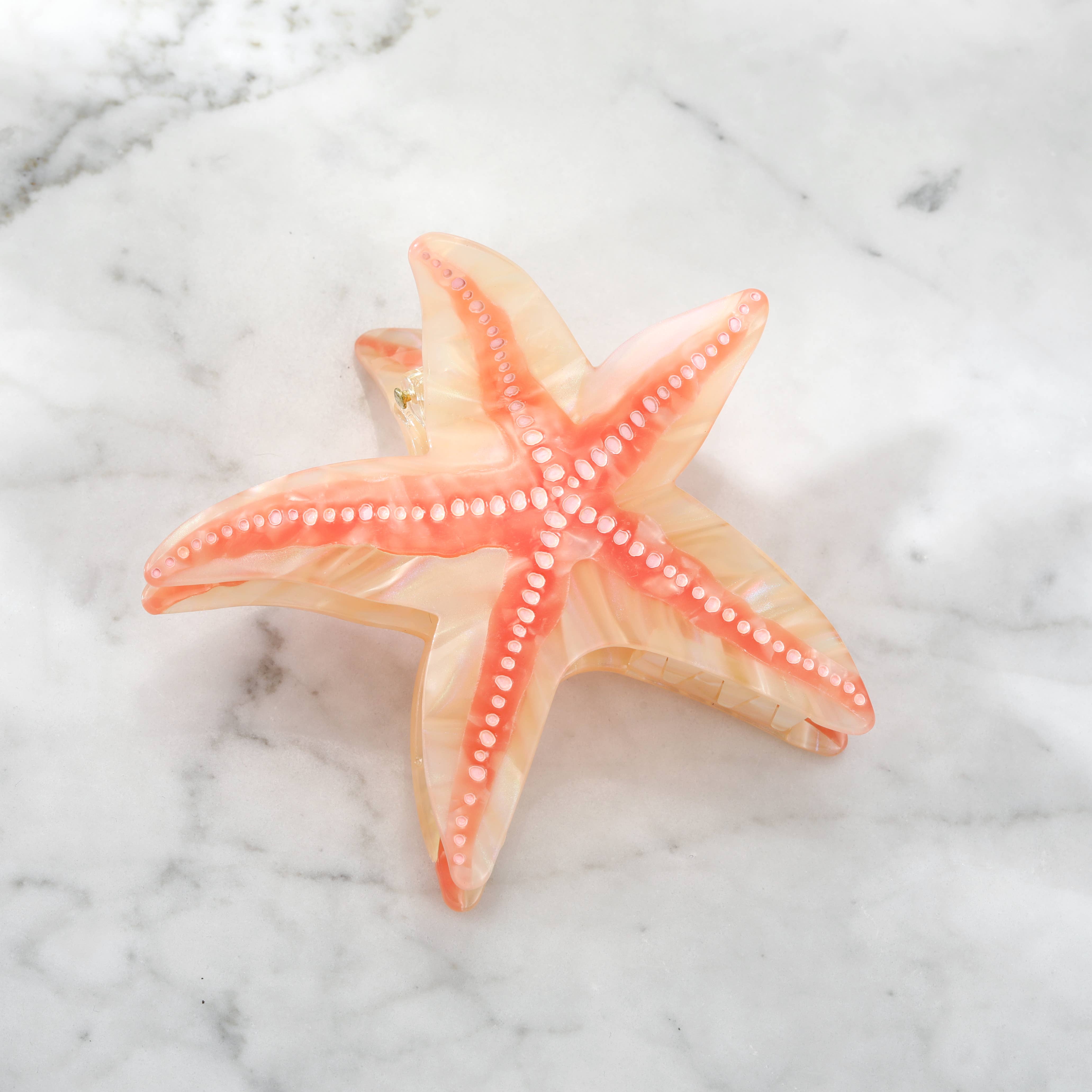 Eco-Friendly Coral Starfish Hair Clip Claw - Large