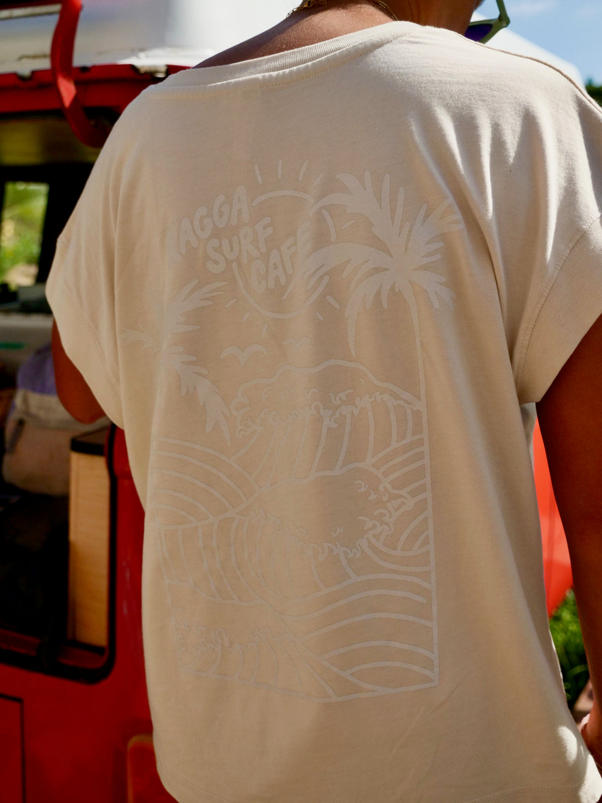 RSC x Lido Arts Tee - Vintage Wash Natural Cap Sleeve Tee