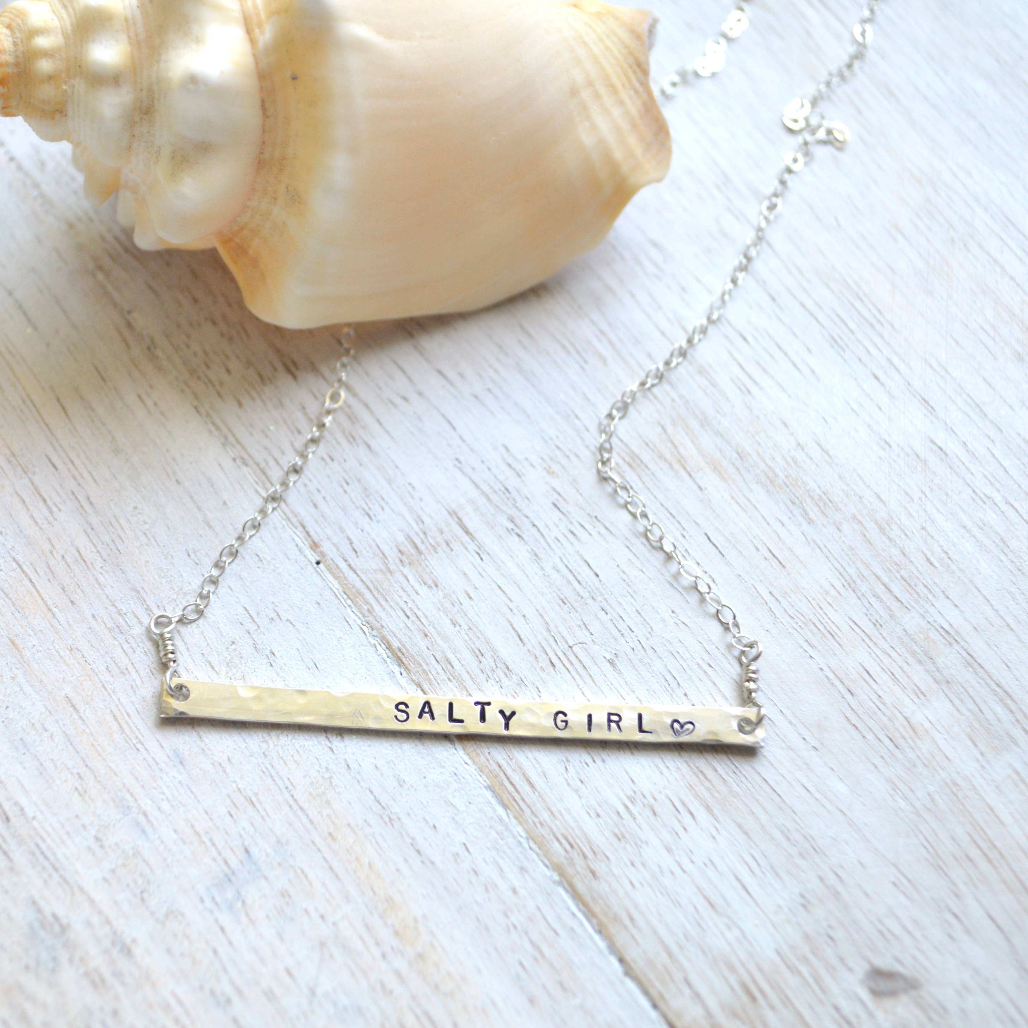 Beachy Hand Stamped Necklace