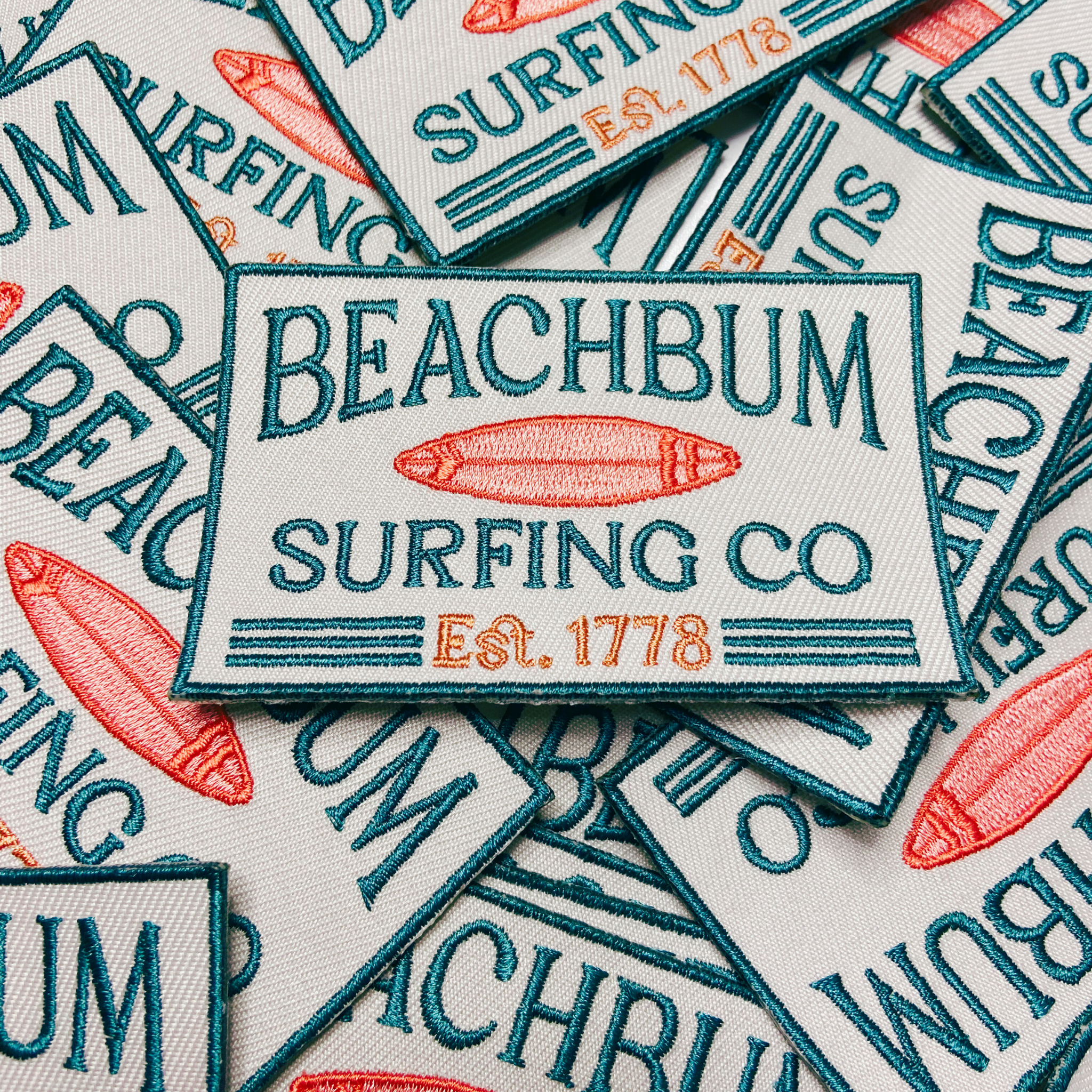 3.5" BEACHBUM Surfing Co. - Embroidered Hat Patch