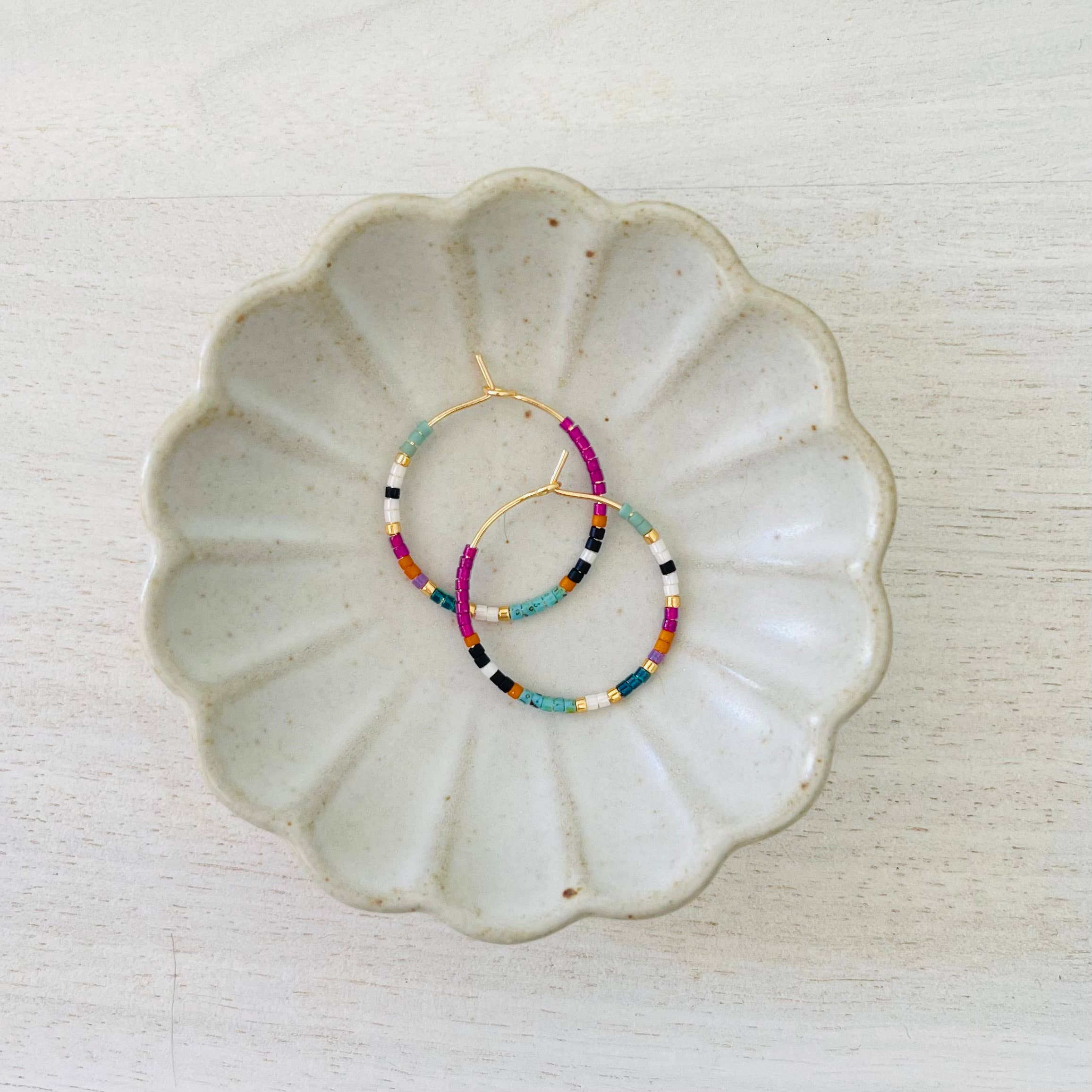Amy Houston - Napa Valley miyuki glass beaded hoop earrings