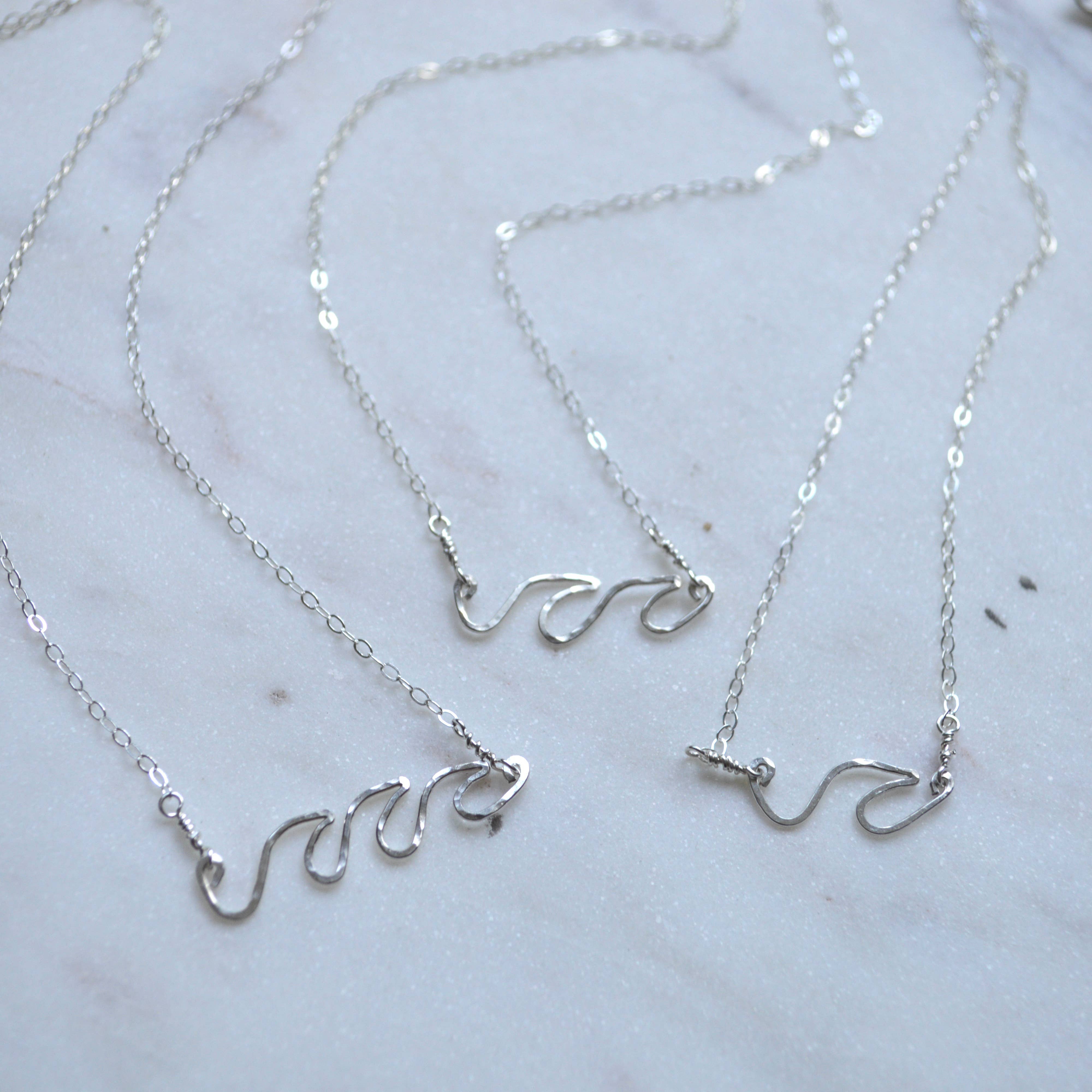 Mini Wave Necklace Sterling