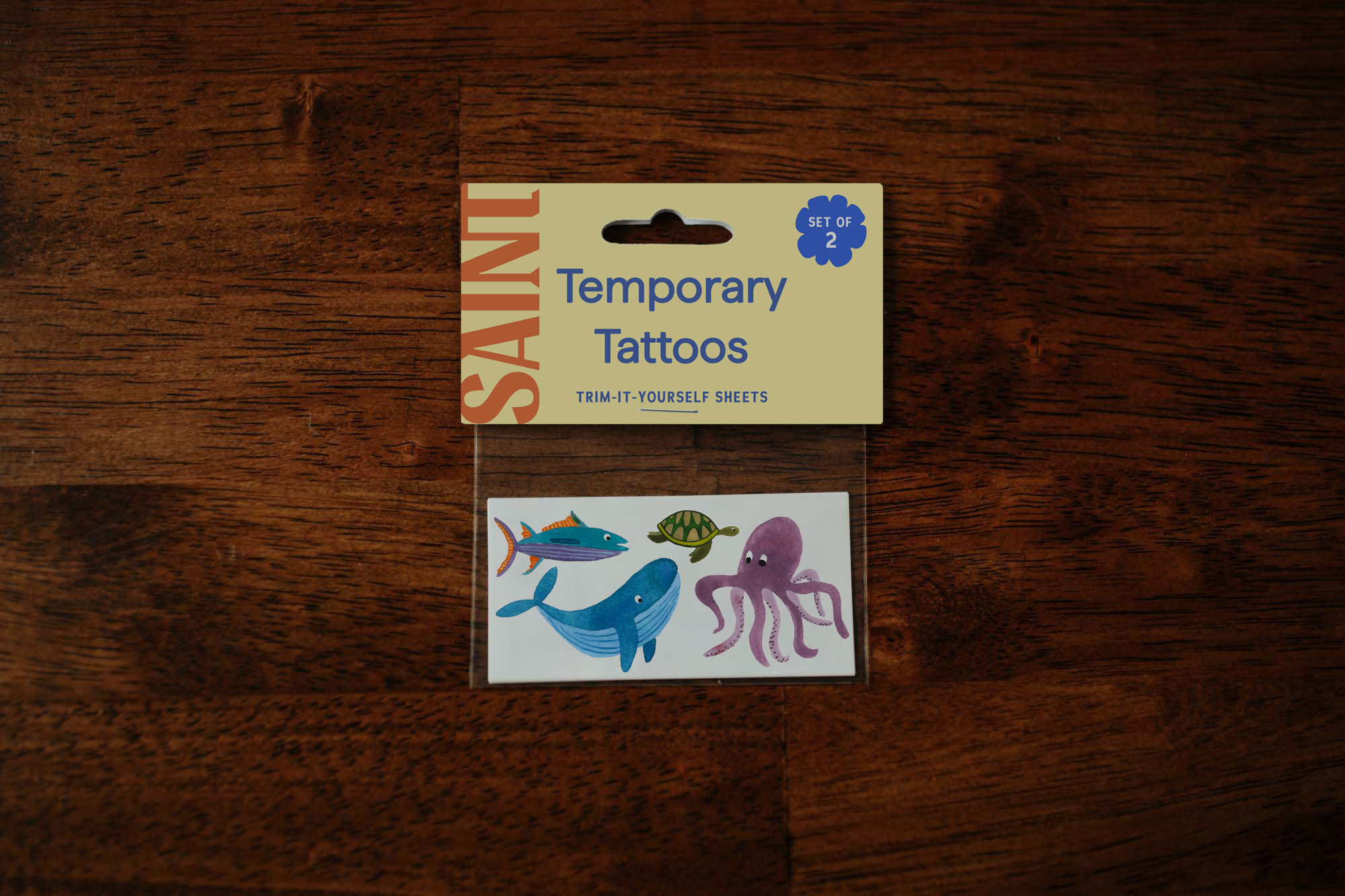 Wild Sea Temporary Tattoos: Yellow
