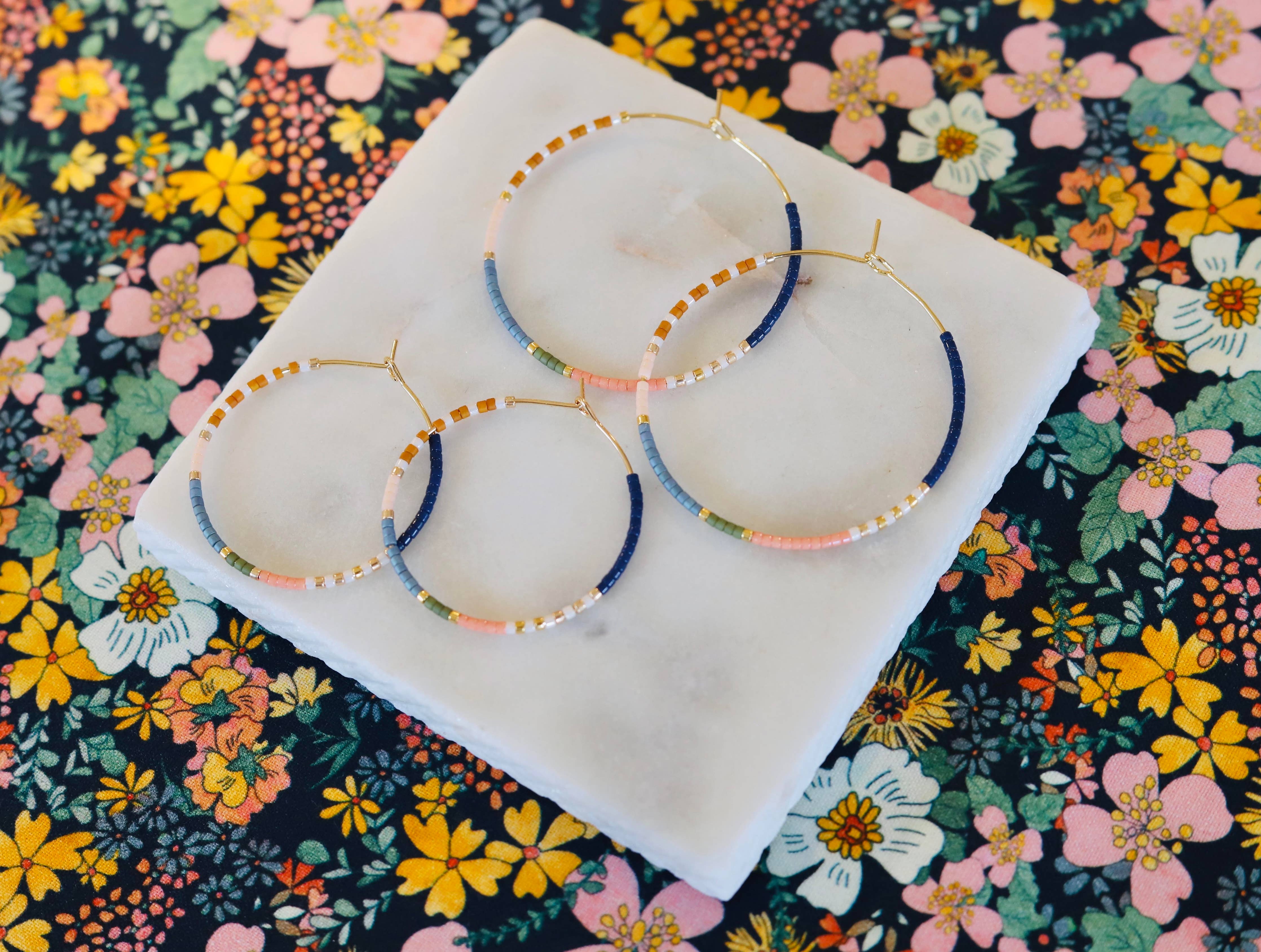 Pocket Full of Posies // miyuki glass beaded hoop earrings