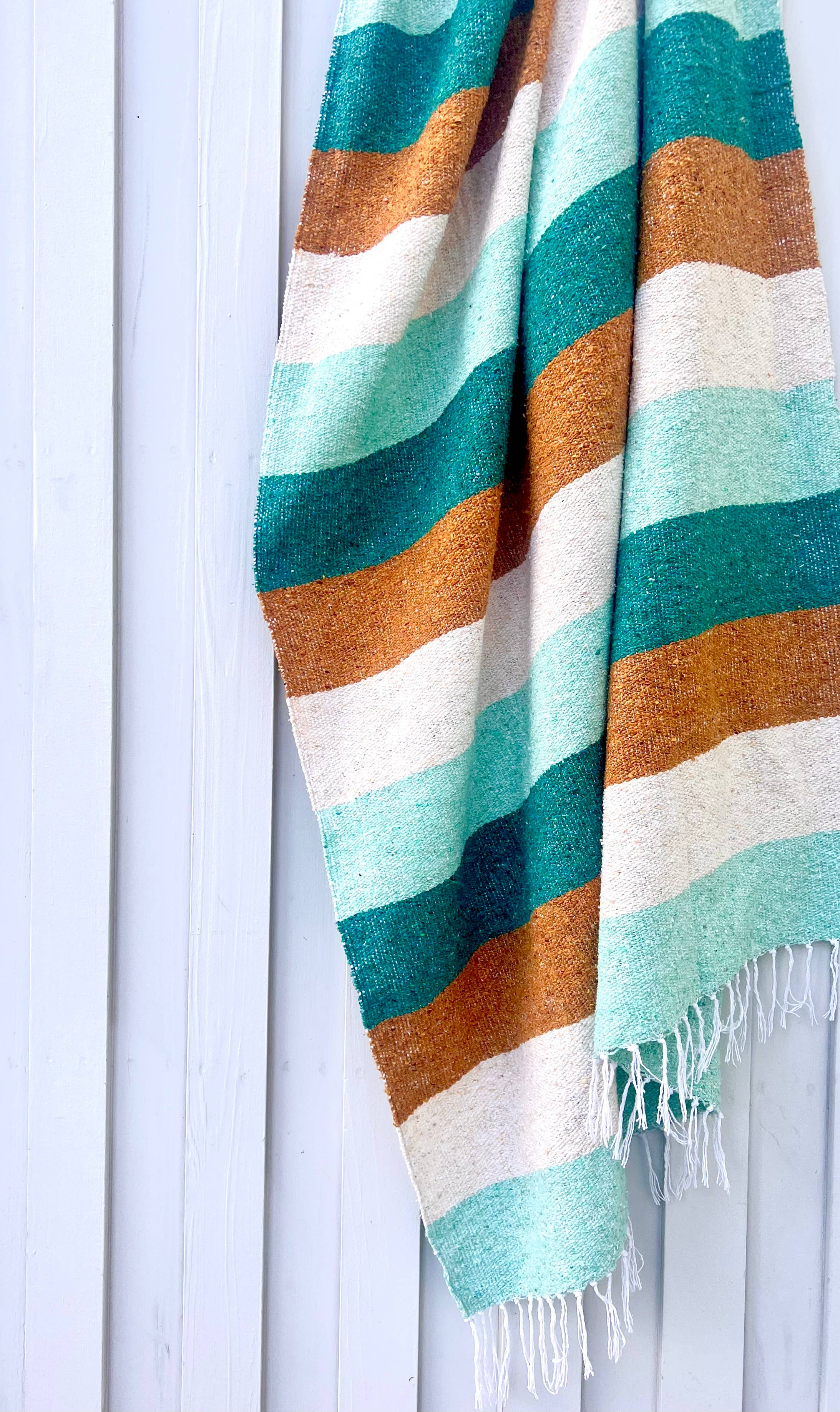 Golden Strand Throw Blanket l Mexican Blanket l Home Decor