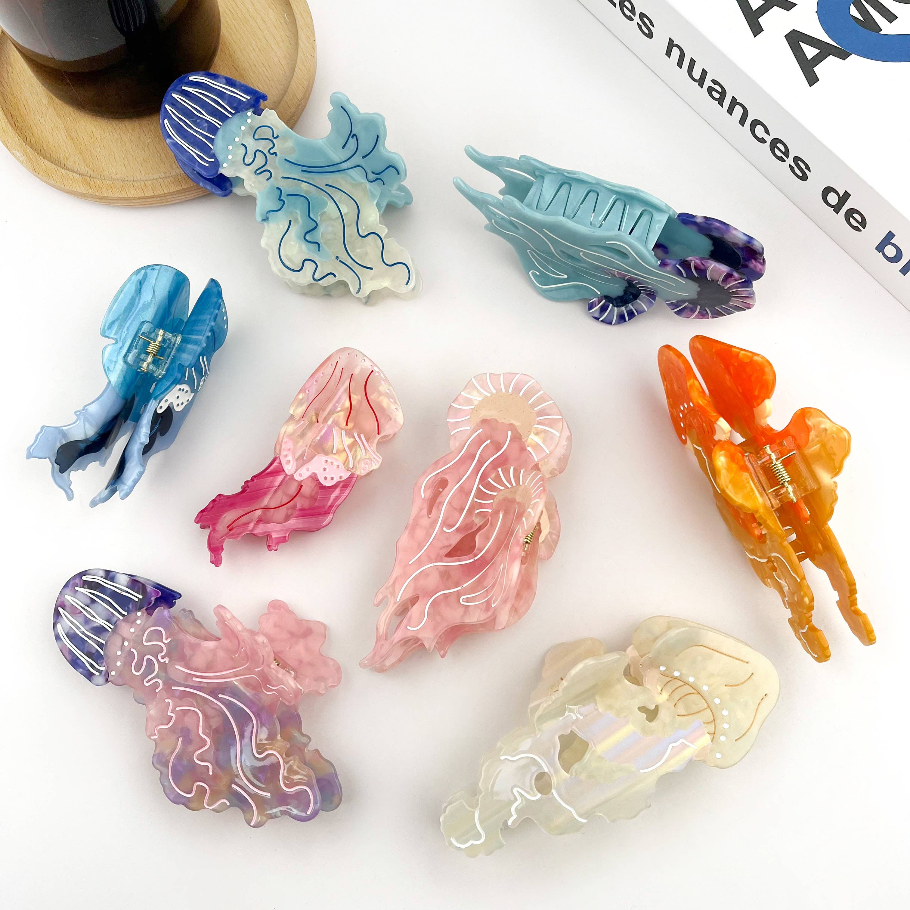 Jellyfish Claw Clip, Acetate Marine Life Series Hair Clip