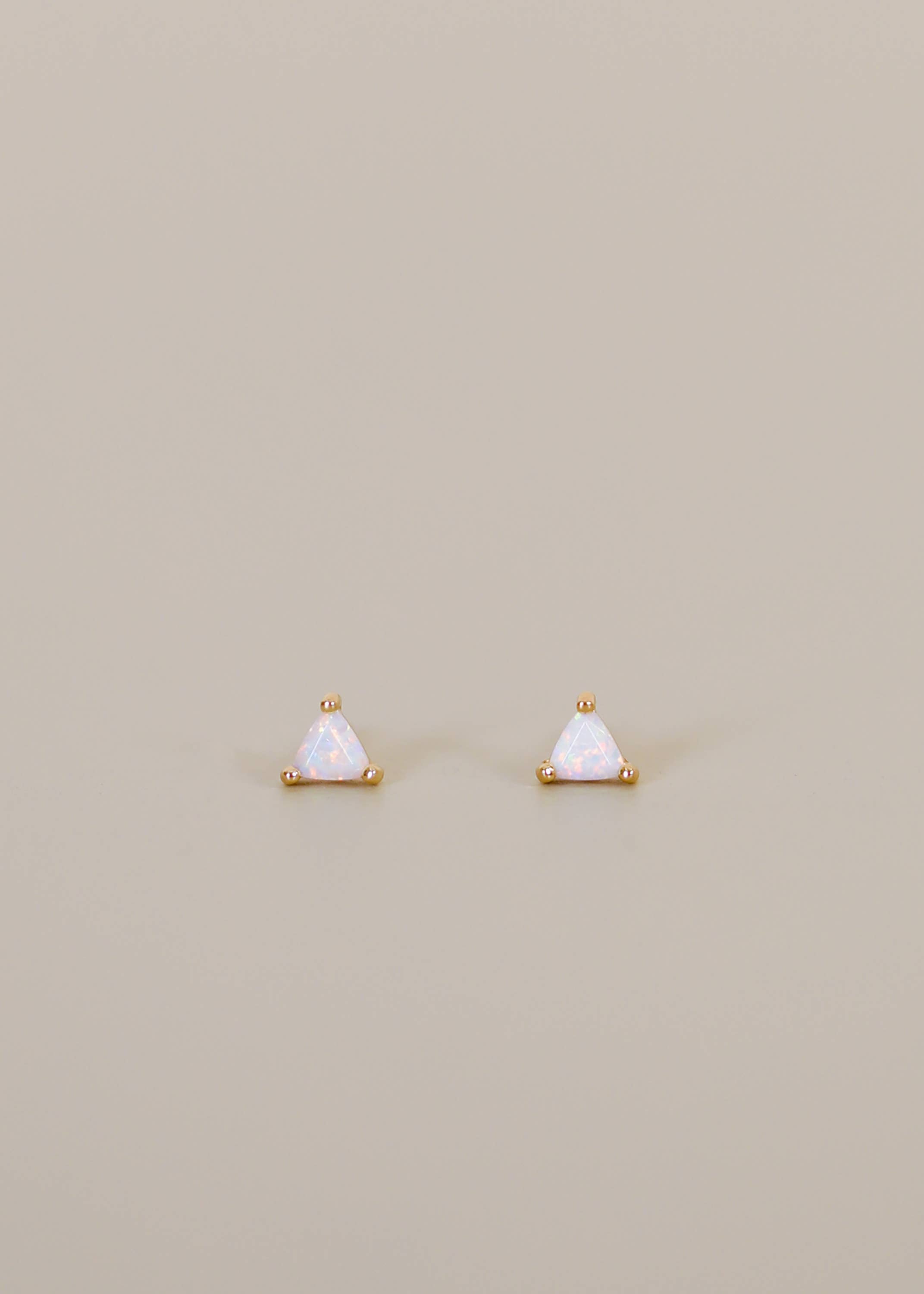 Mini Energy Gem - White Opal + Gold Earrings