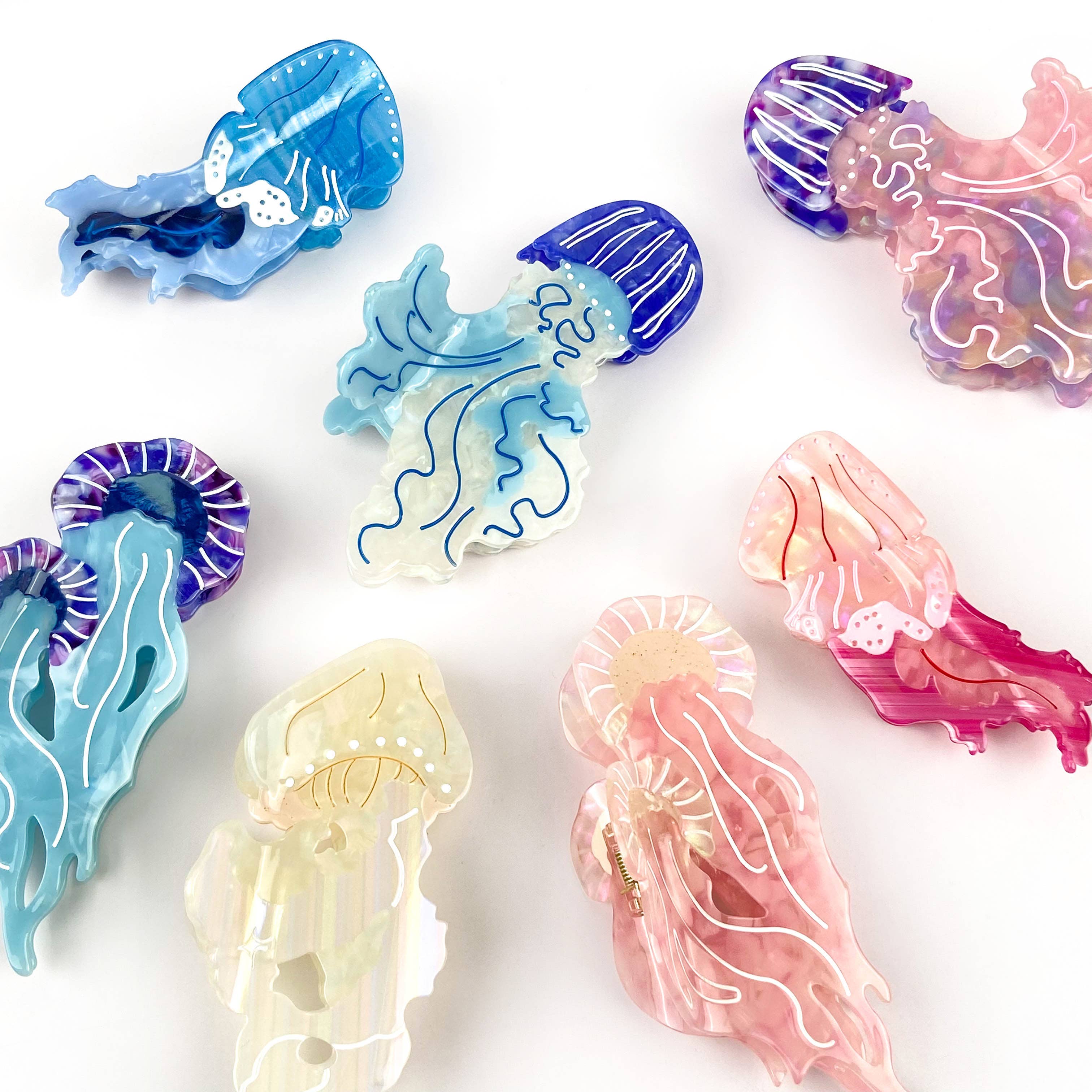 Jellyfish Claw Clip, Acetate Marine Life Series Hair Clip