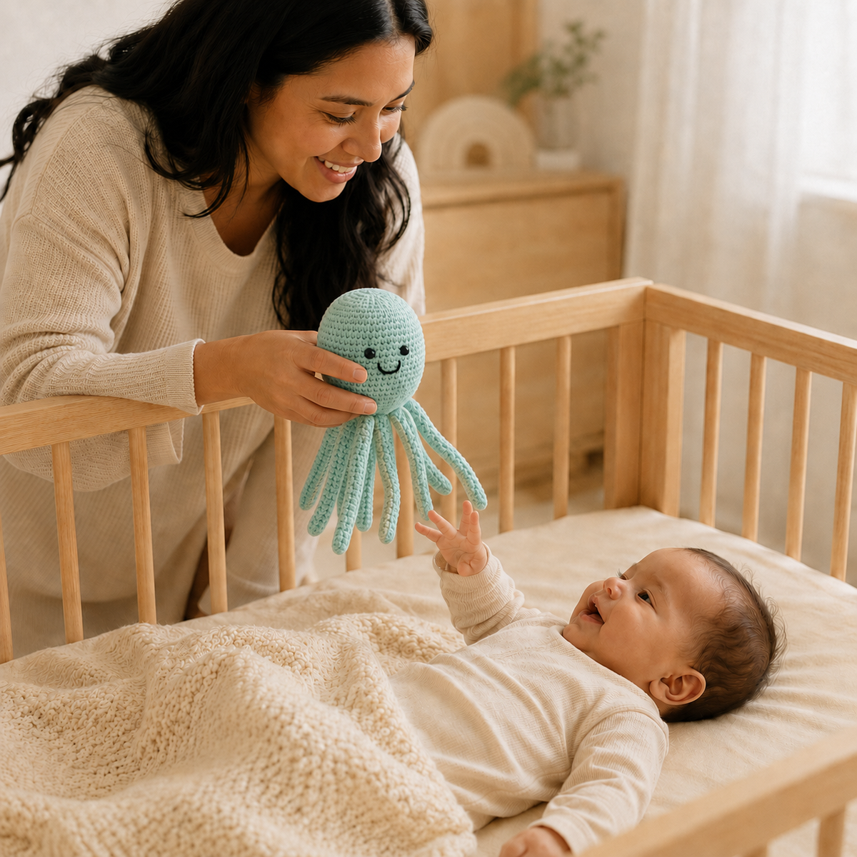 Lullaby Stitch | Octopus Rattle - Light Turquoise