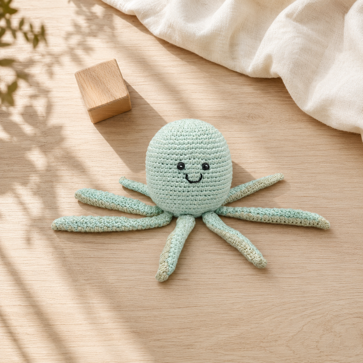 Lullaby Stitch | Octopus Rattle - Light Turquoise