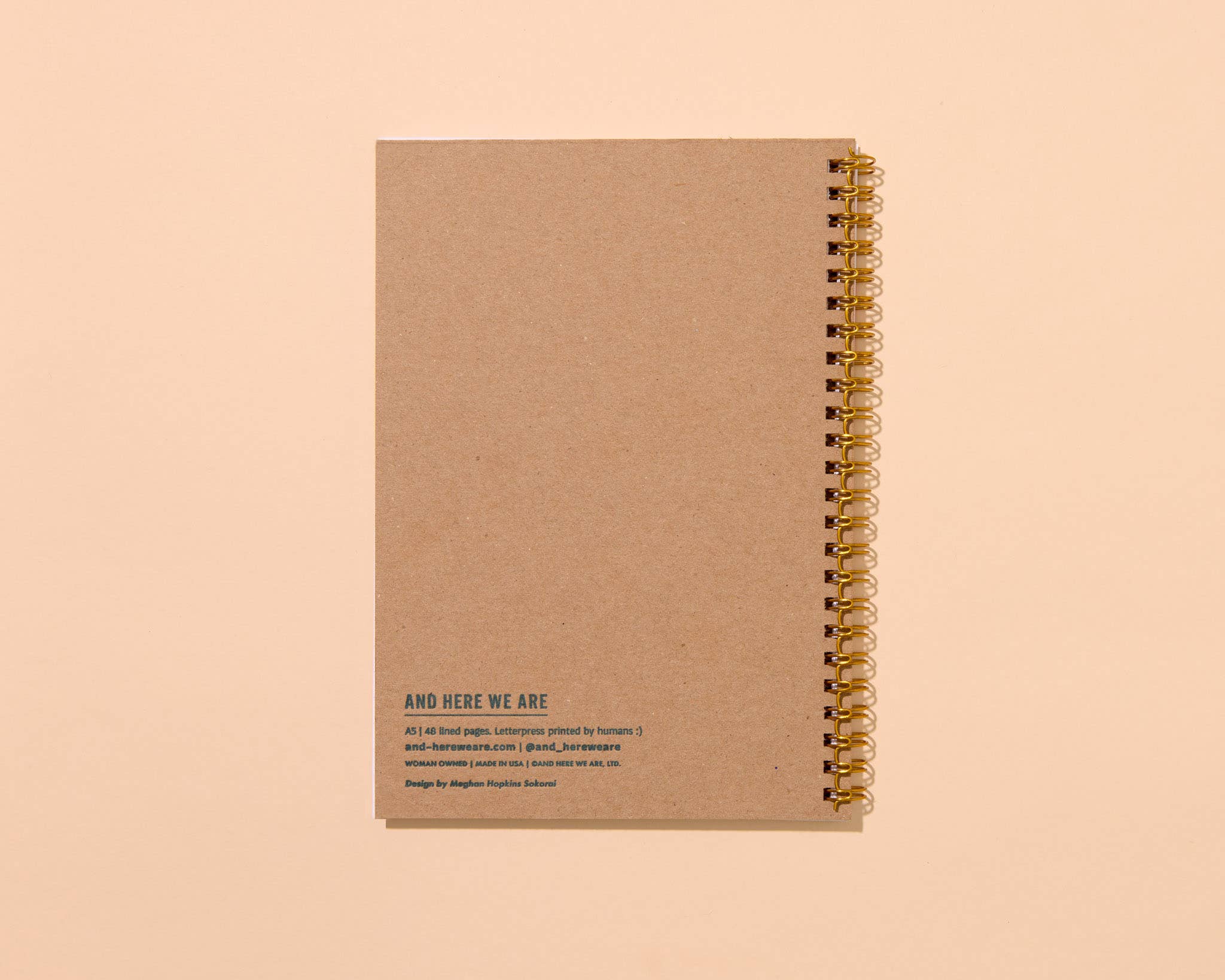 Beachy Summer Letterpress A5 Spiral Notebook—Shell Pattern