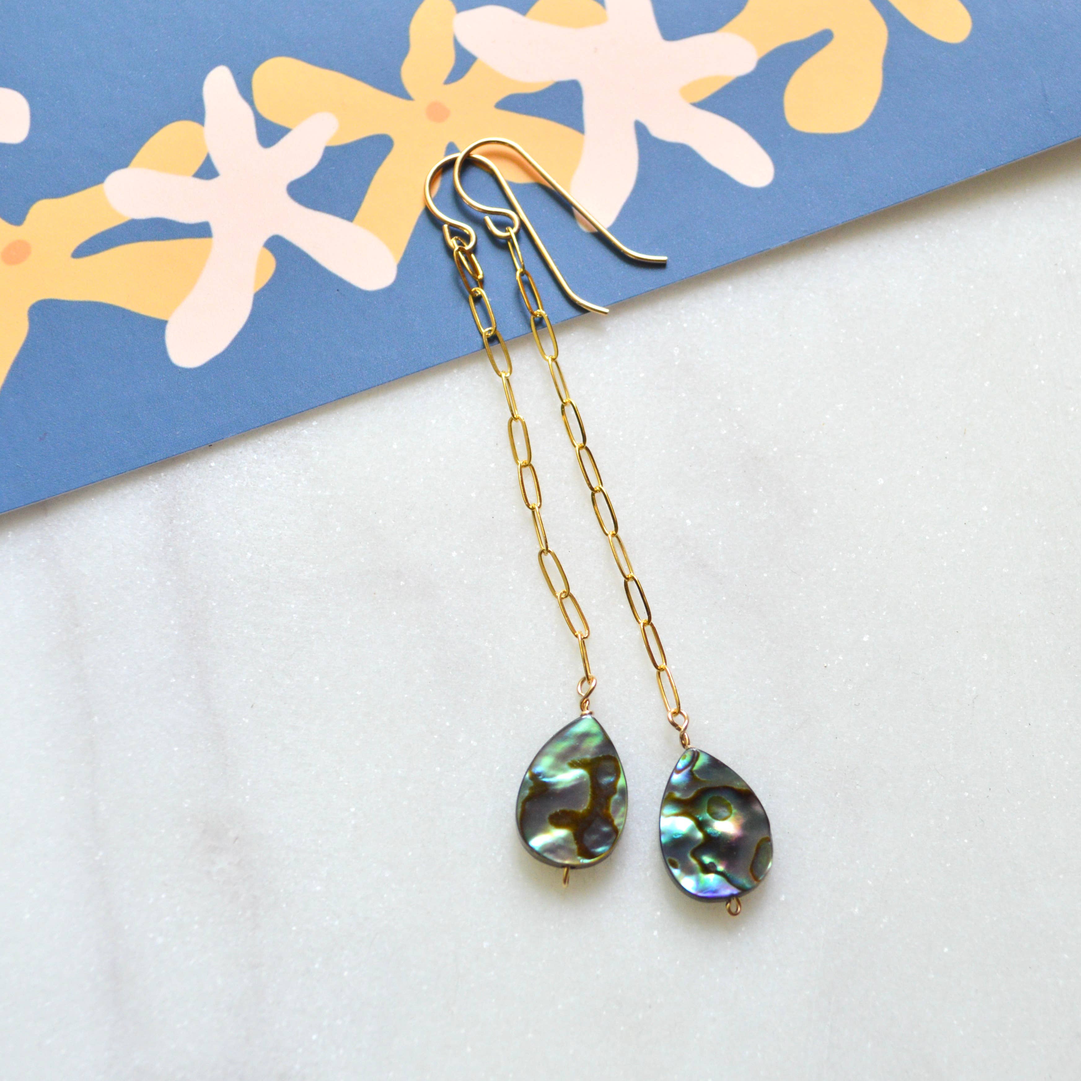 Abalone Teardrop Earrings