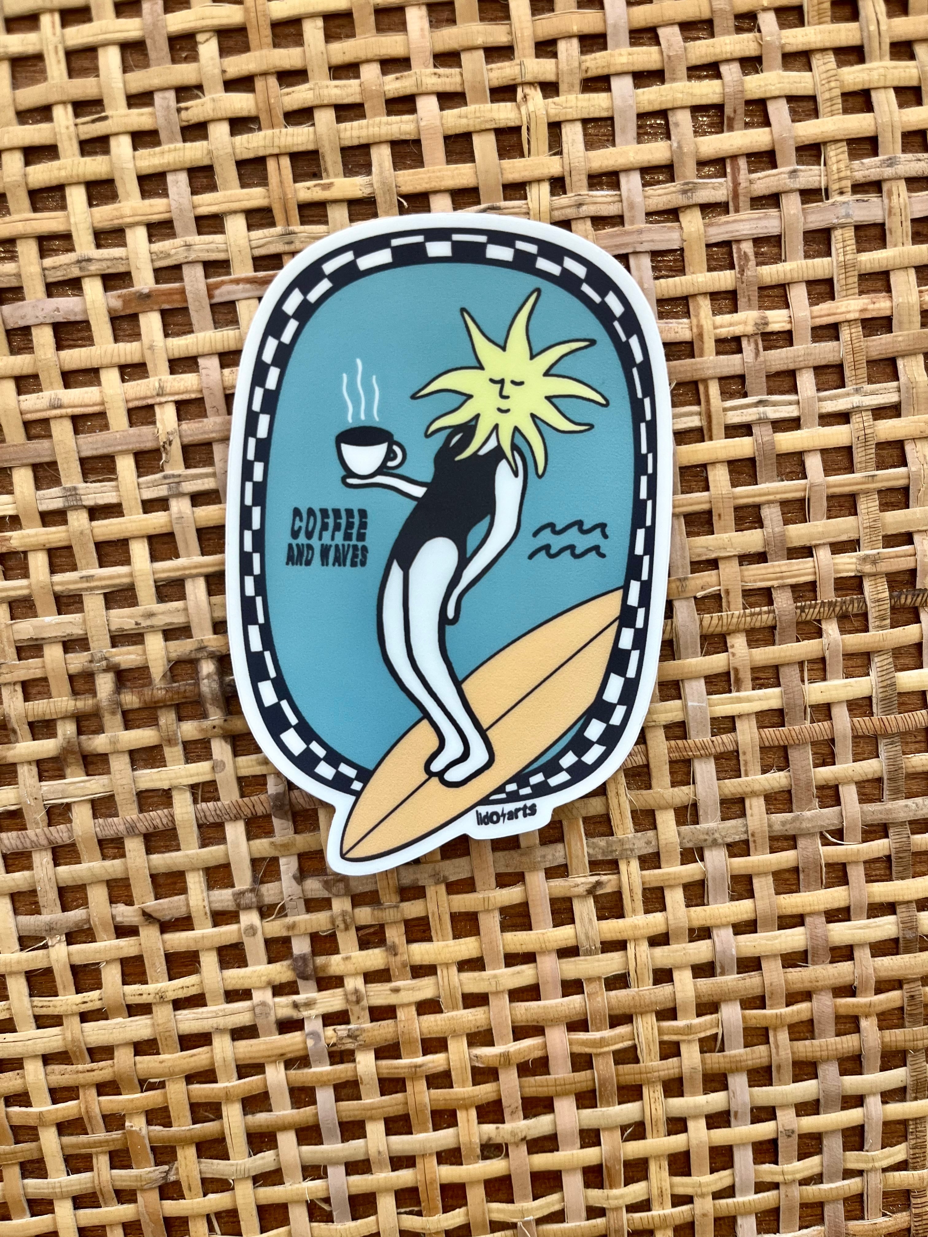 Coffee and Waves Surfer - Lido Arts