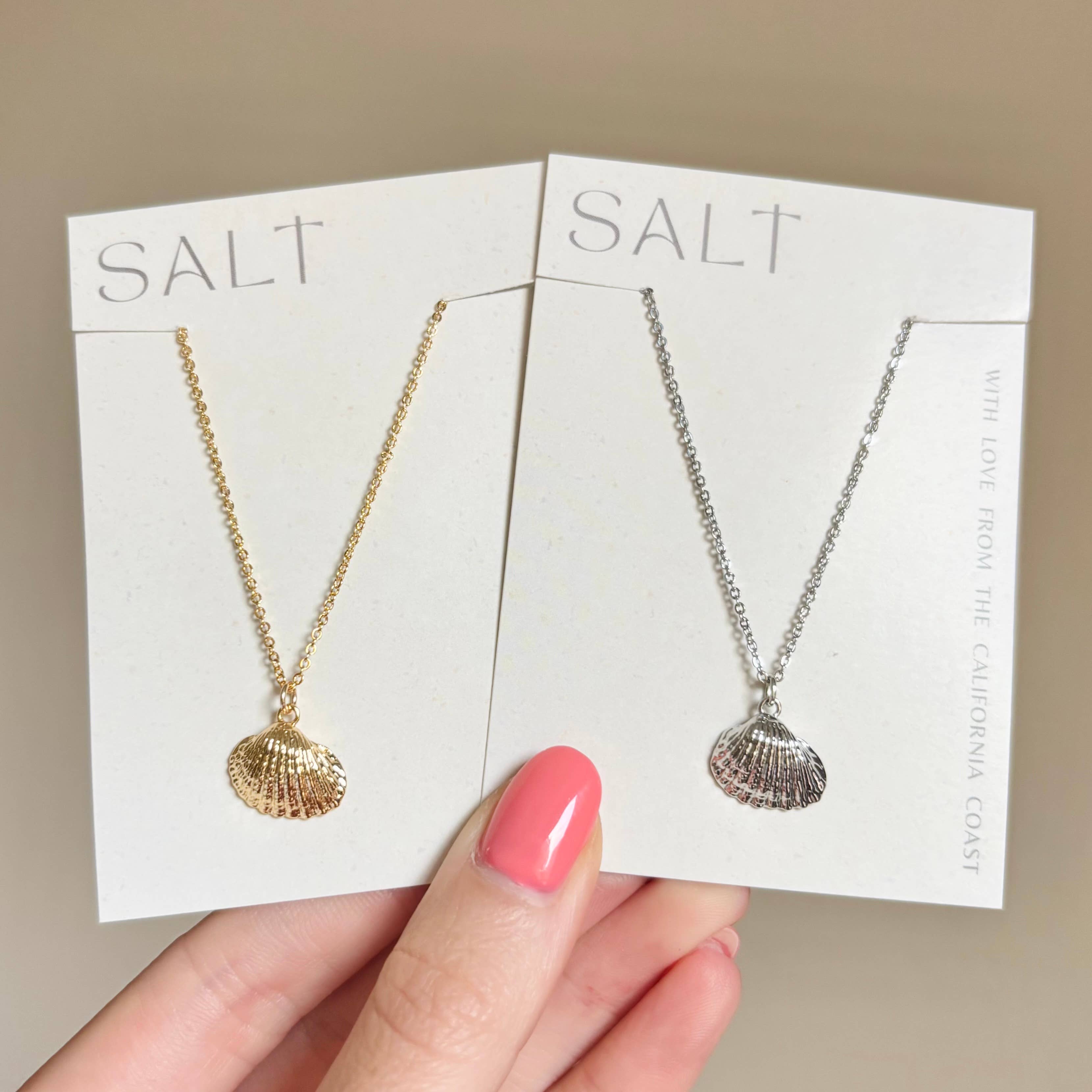 SCALLOP SEASHELL NECKLACE | gold or silver | coastal jewelry
