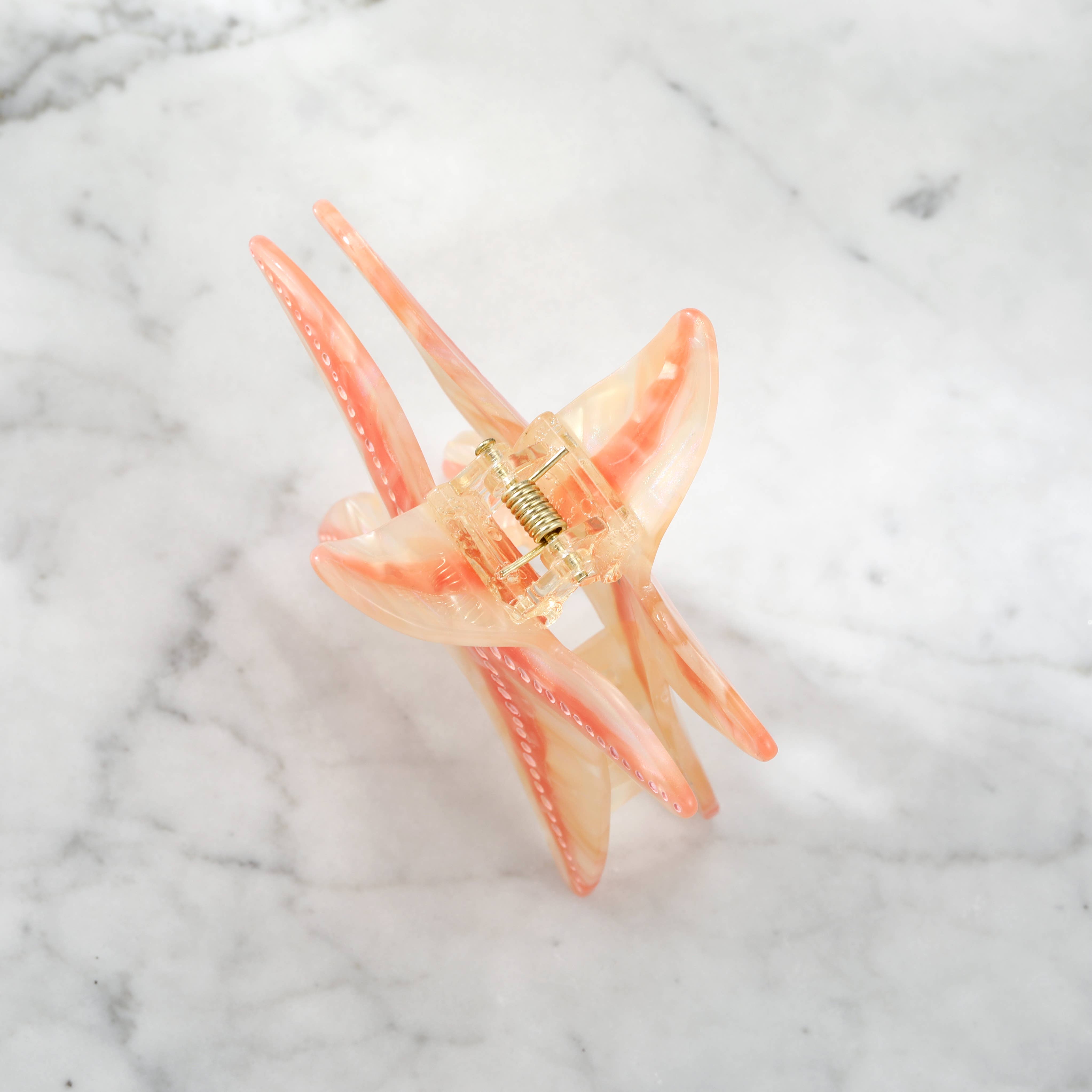 Eco-Friendly Coral Starfish Hair Clip Claw - Large