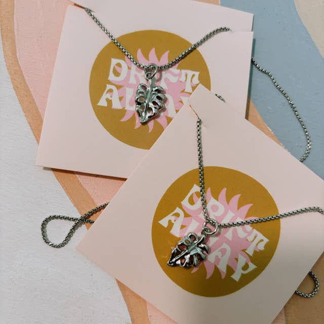 Silver Monstera Necklace