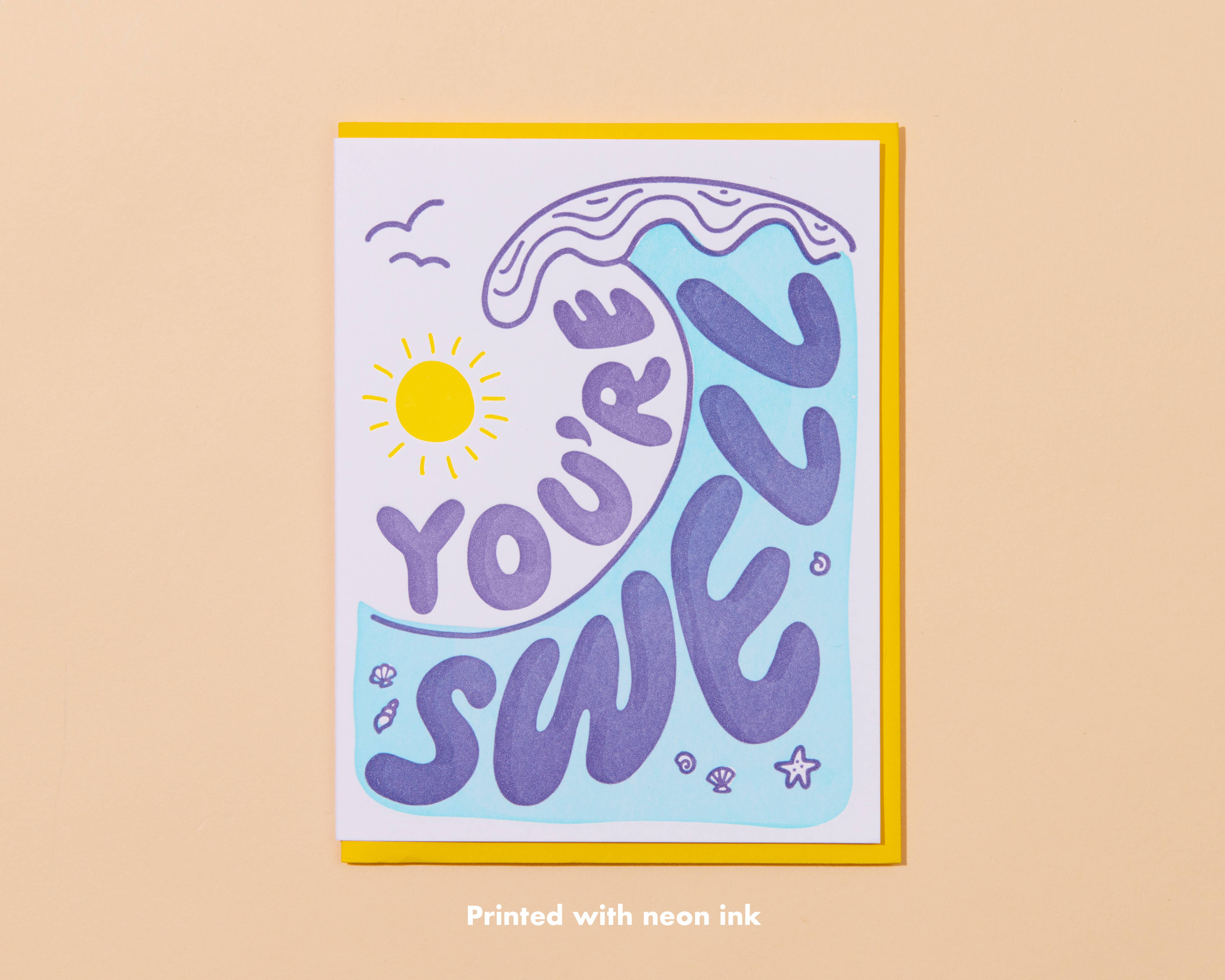 You're Swell Thank You Letterpress Greeting Card- Made in USA