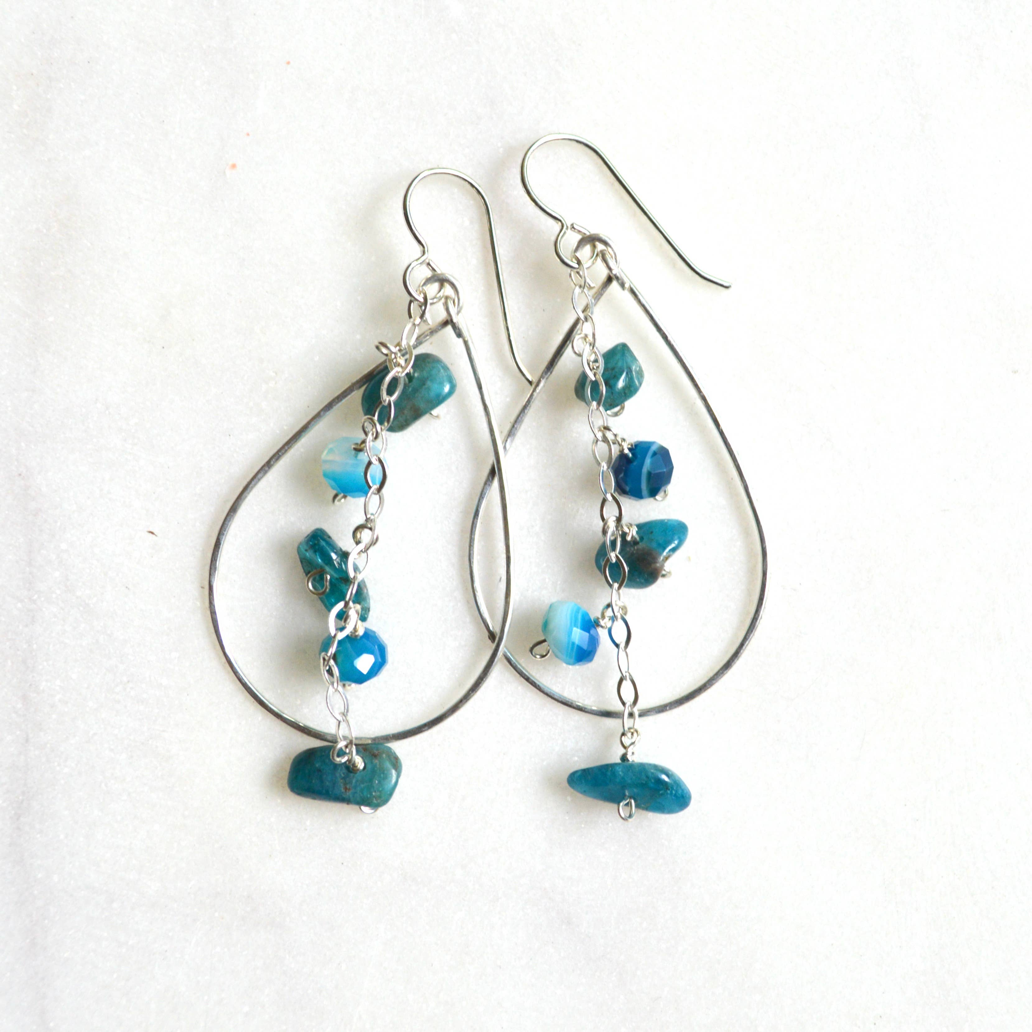 Apatite & Agate Teardrop Earrings