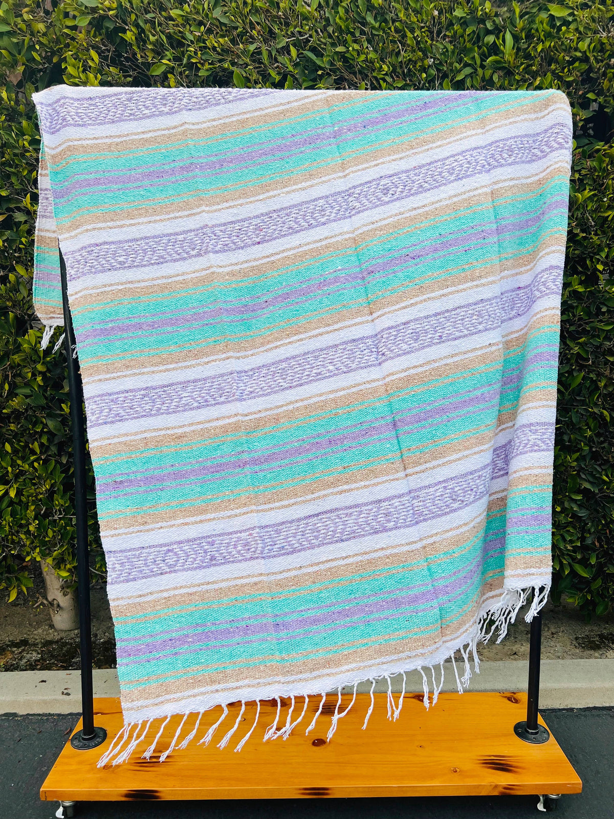 Lavender Mist Beach Blanket l Mexican Blanket Throw Blanket