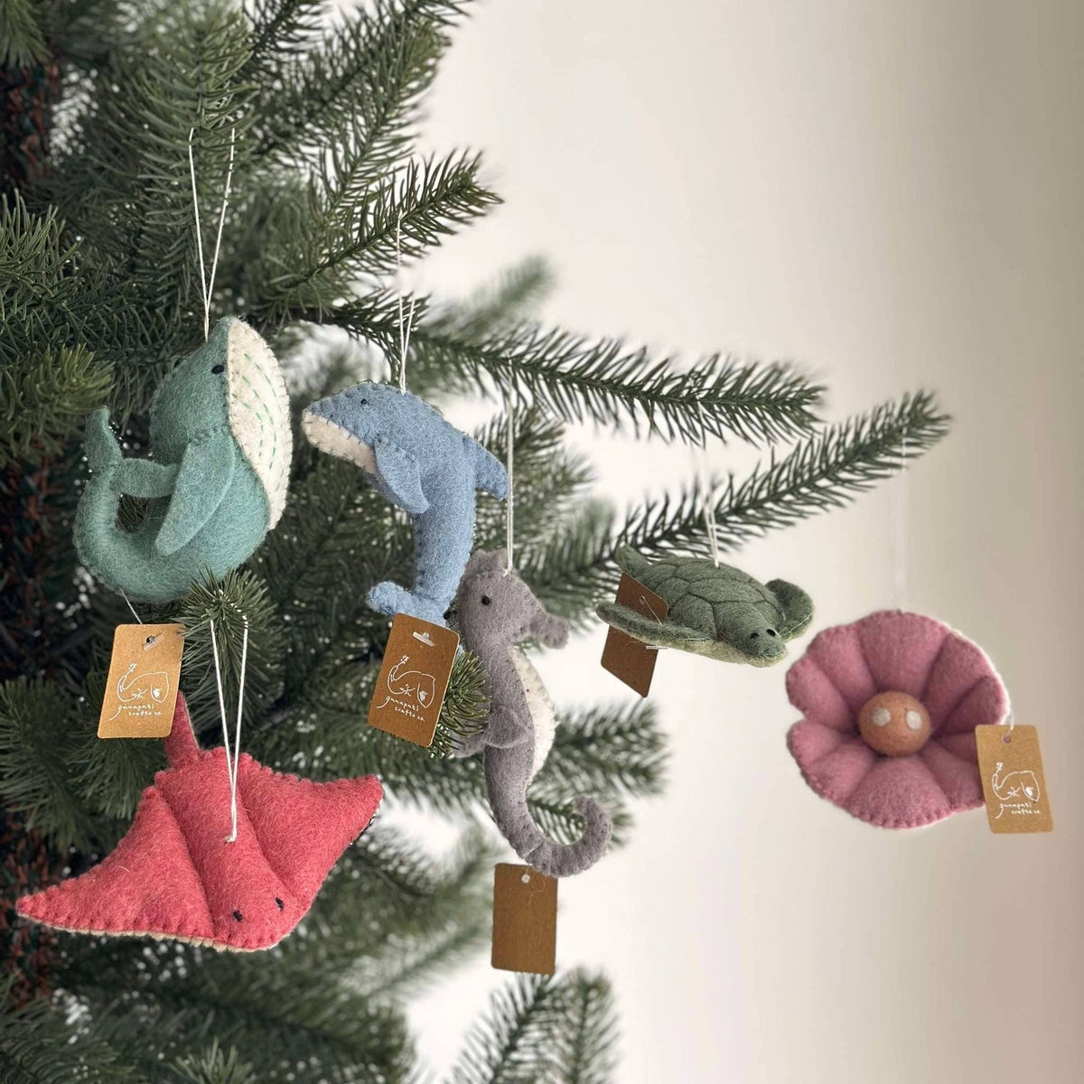 Felt Sea Animal Ornament - Set of 6: Turtle