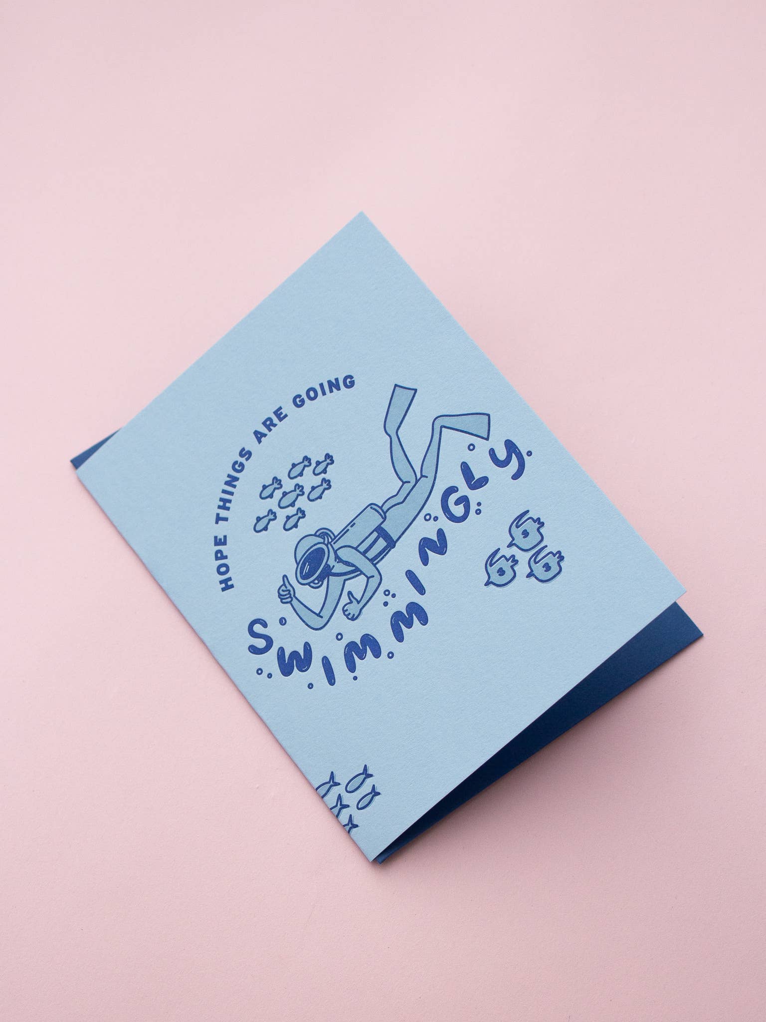 Hope Things Are Going Swimmingly Letterpress Greeting Card