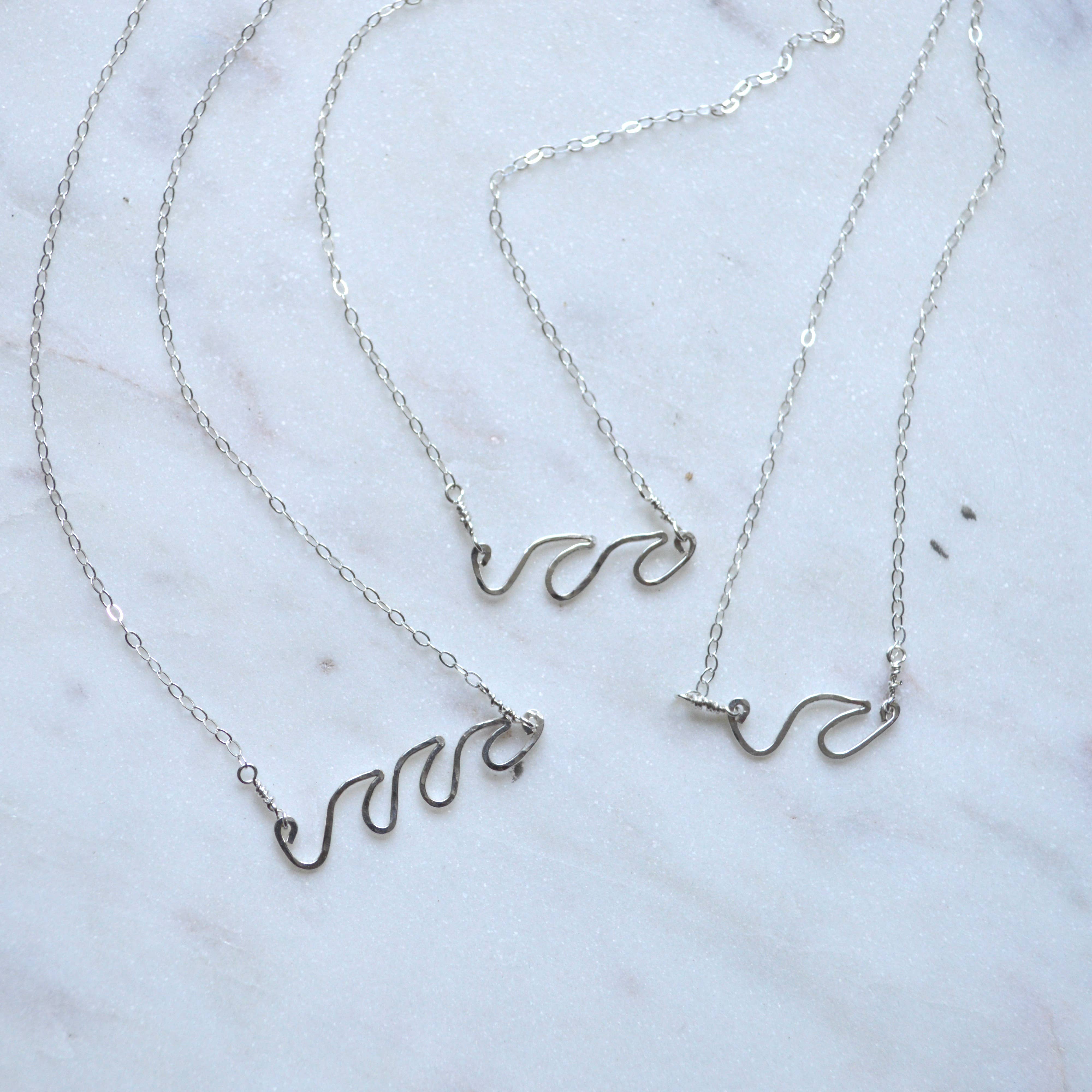Mini Wave Necklace Sterling