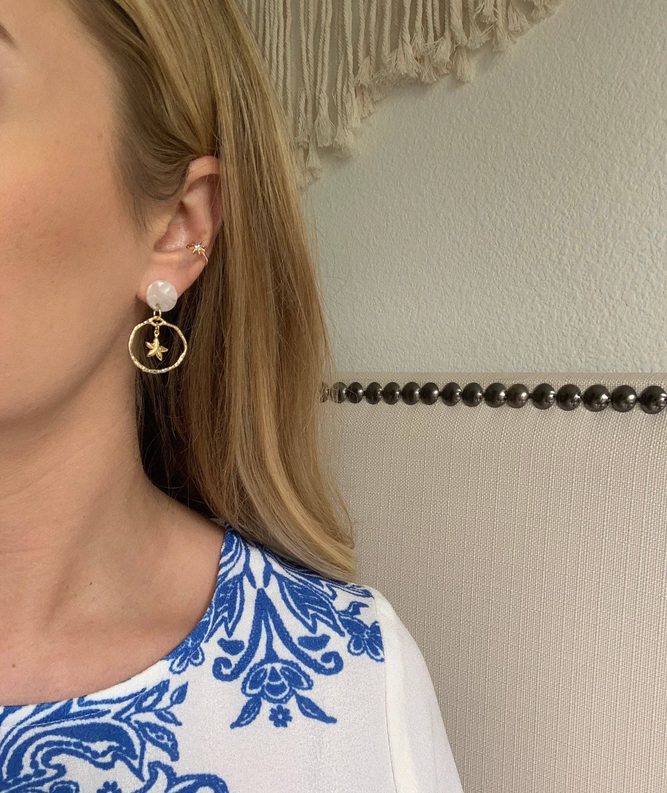 STARFISH HOOPS | gold | coastal chic jewelry