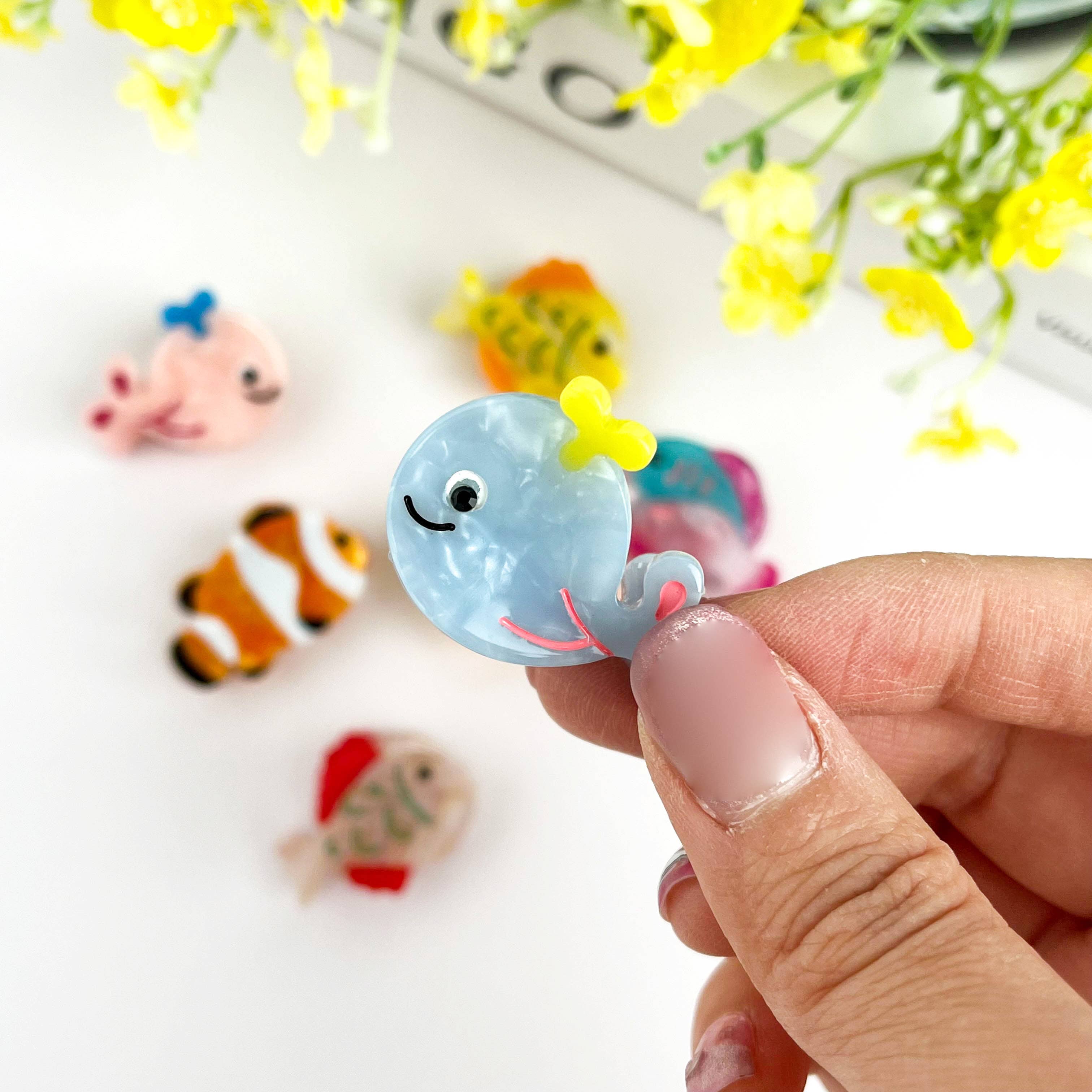 Ocean Fish Mini Claw Clip, Whale Hair Clip