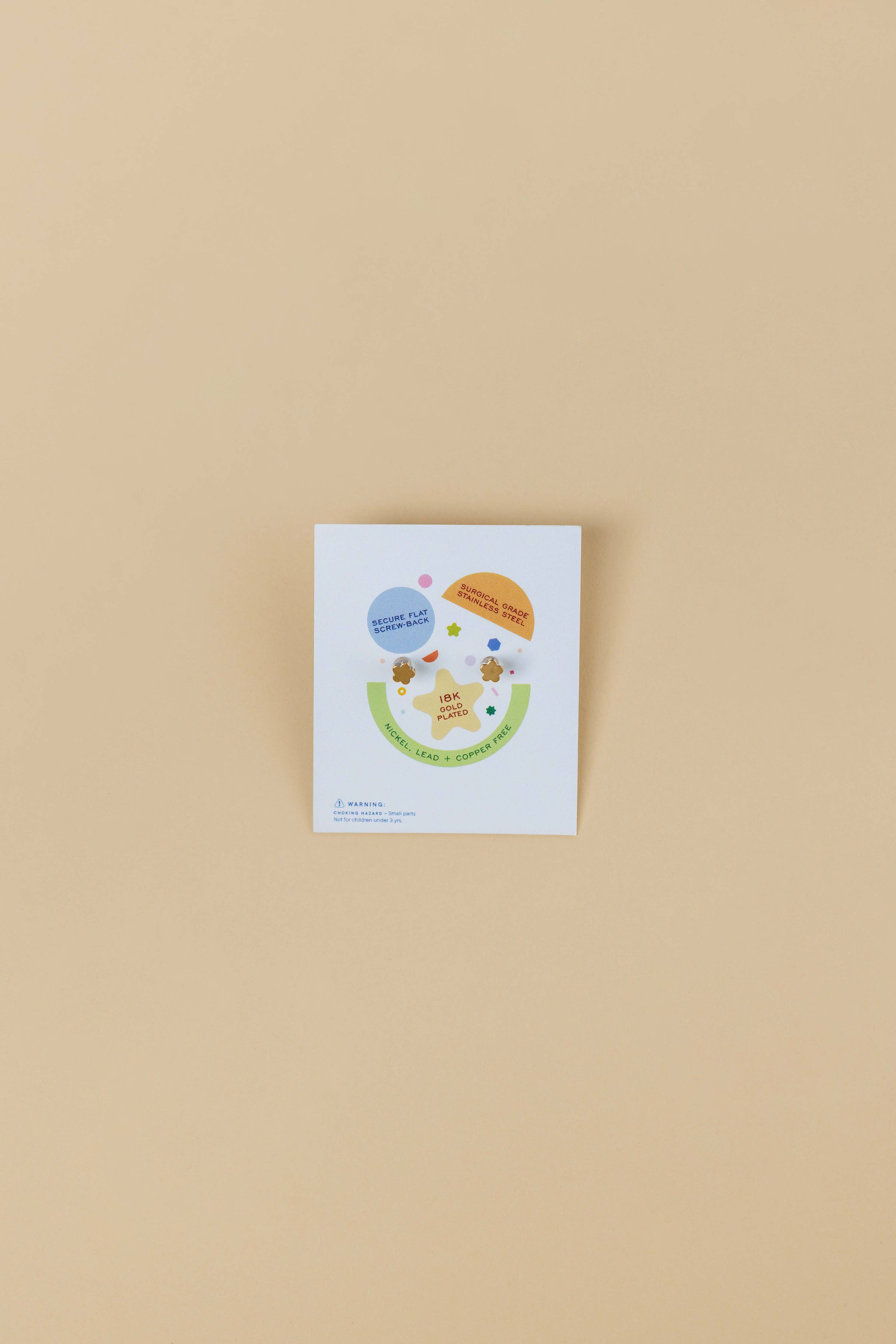 Rainbow Enamel Flat Back Kids Earrings