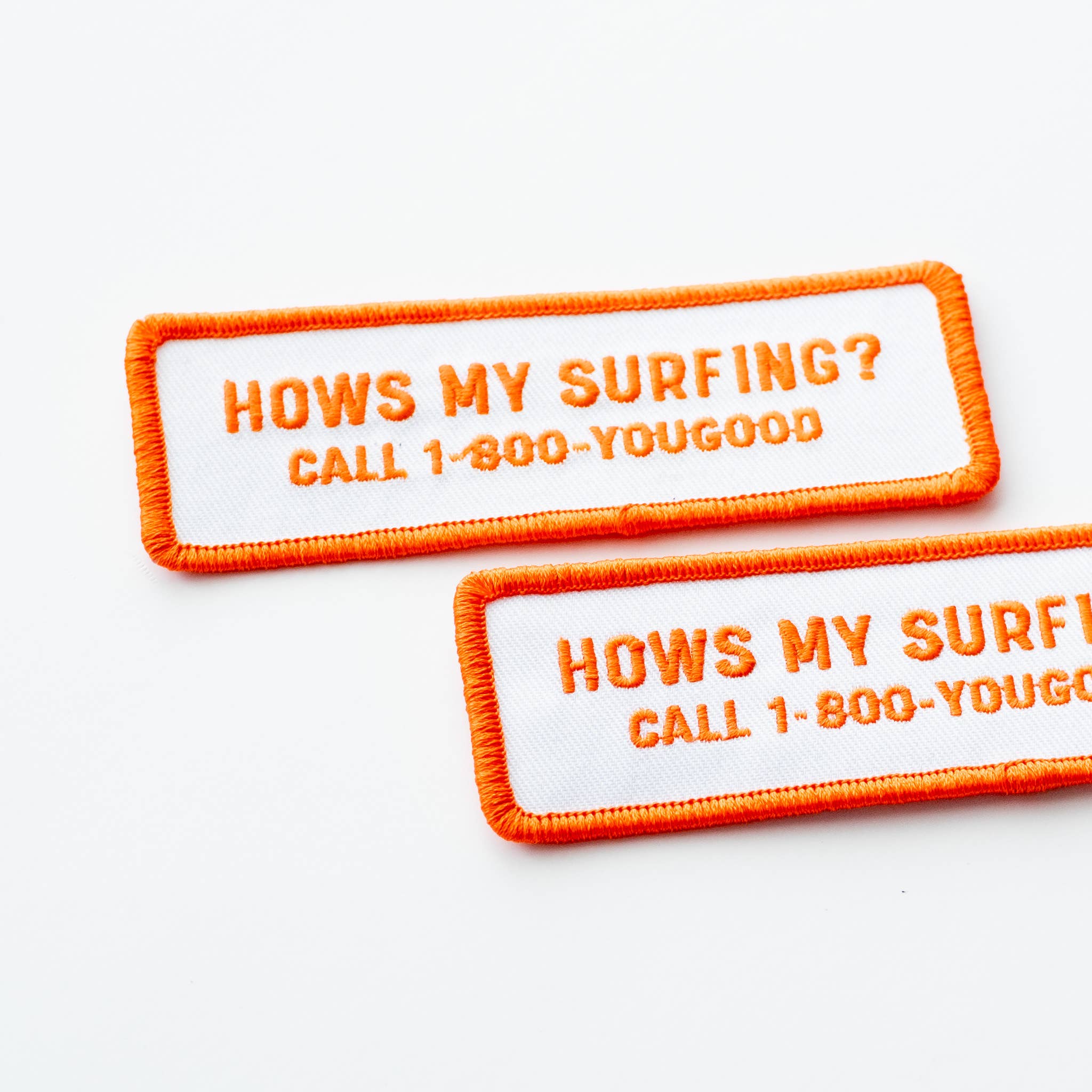 Hows My Surfing? Embroidered Iron on Patch