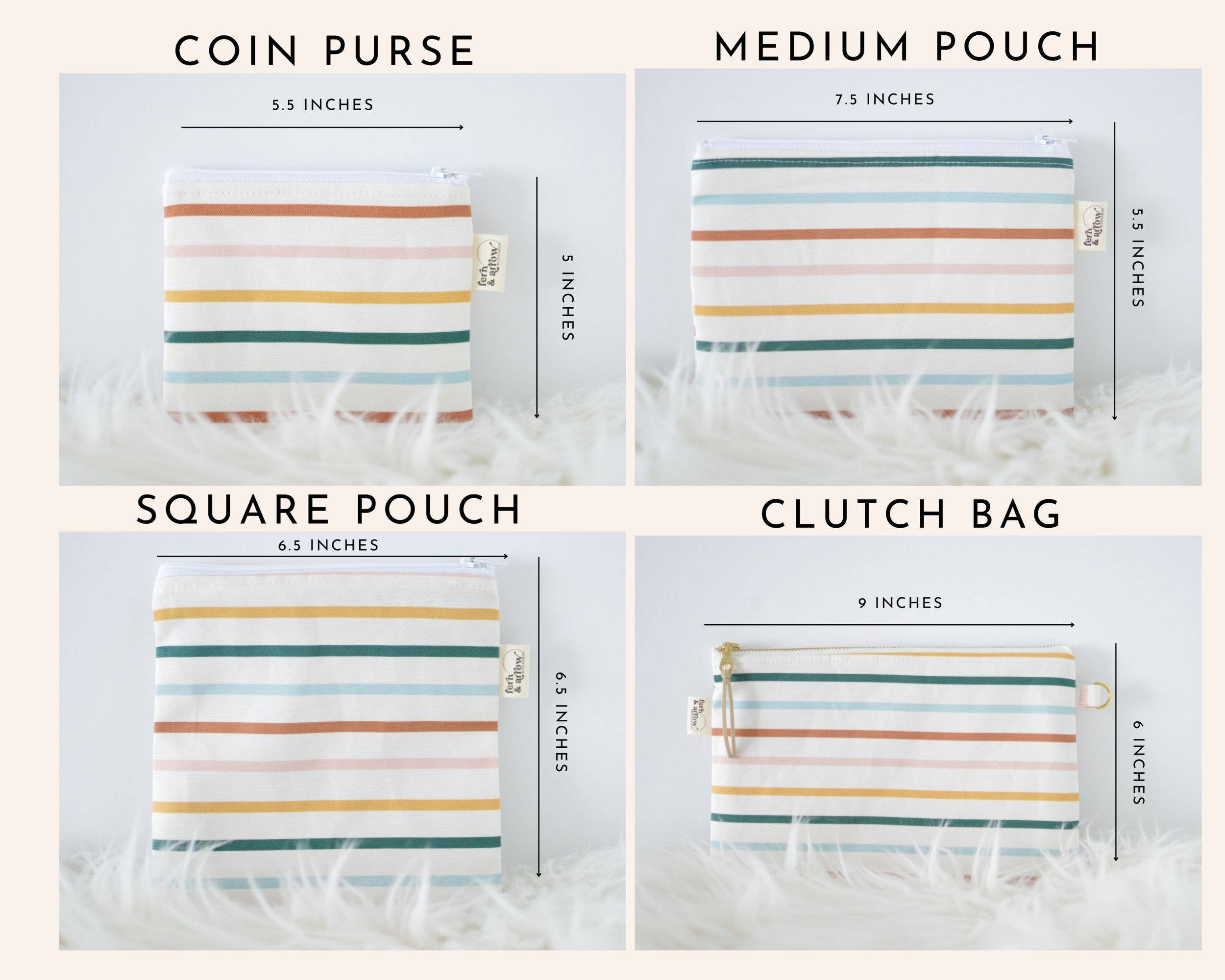 Palms Surf Zipper Pouch - Rust