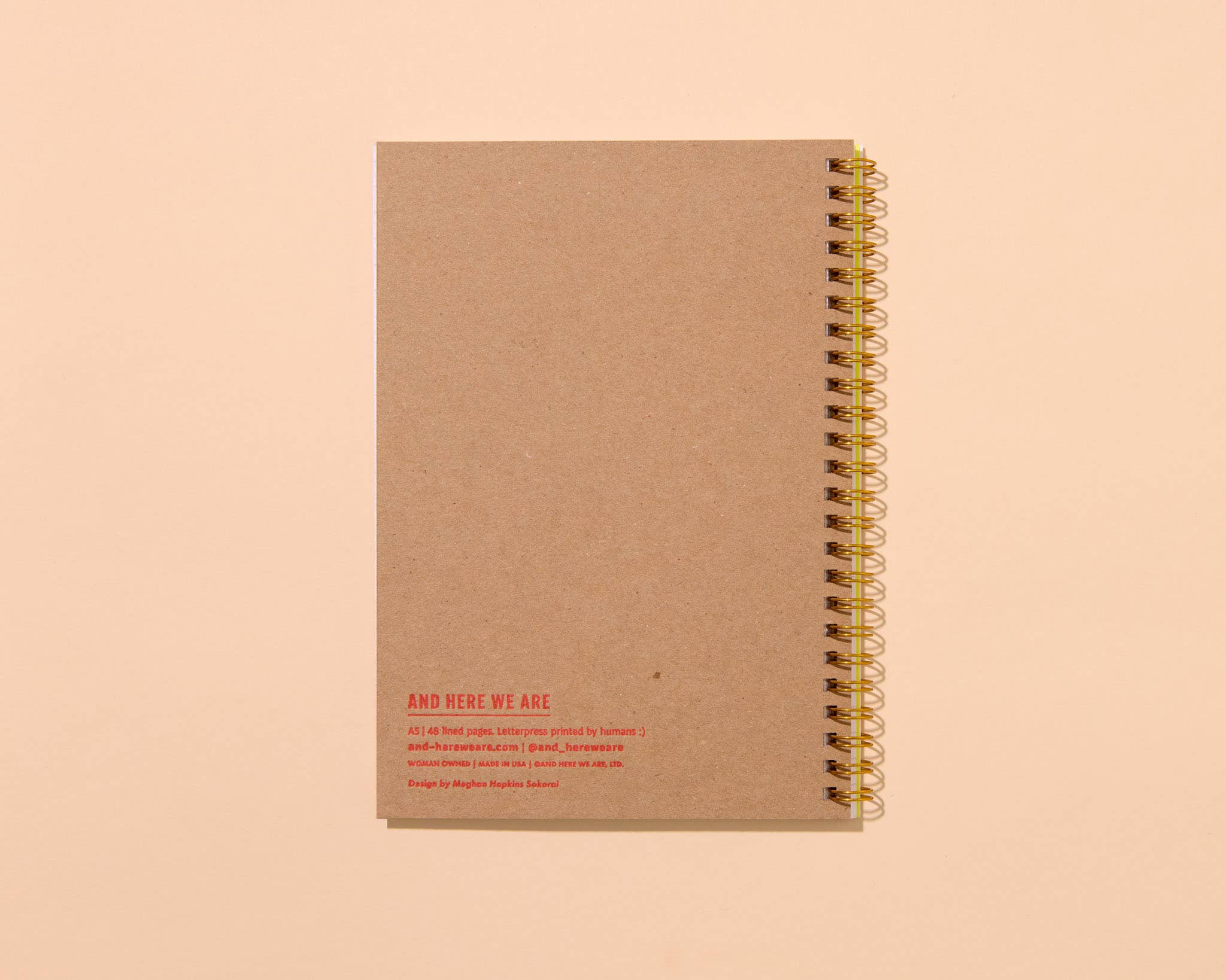 Modern Seafood Letterpress A5 Spiral Notebook—Oyster Shell