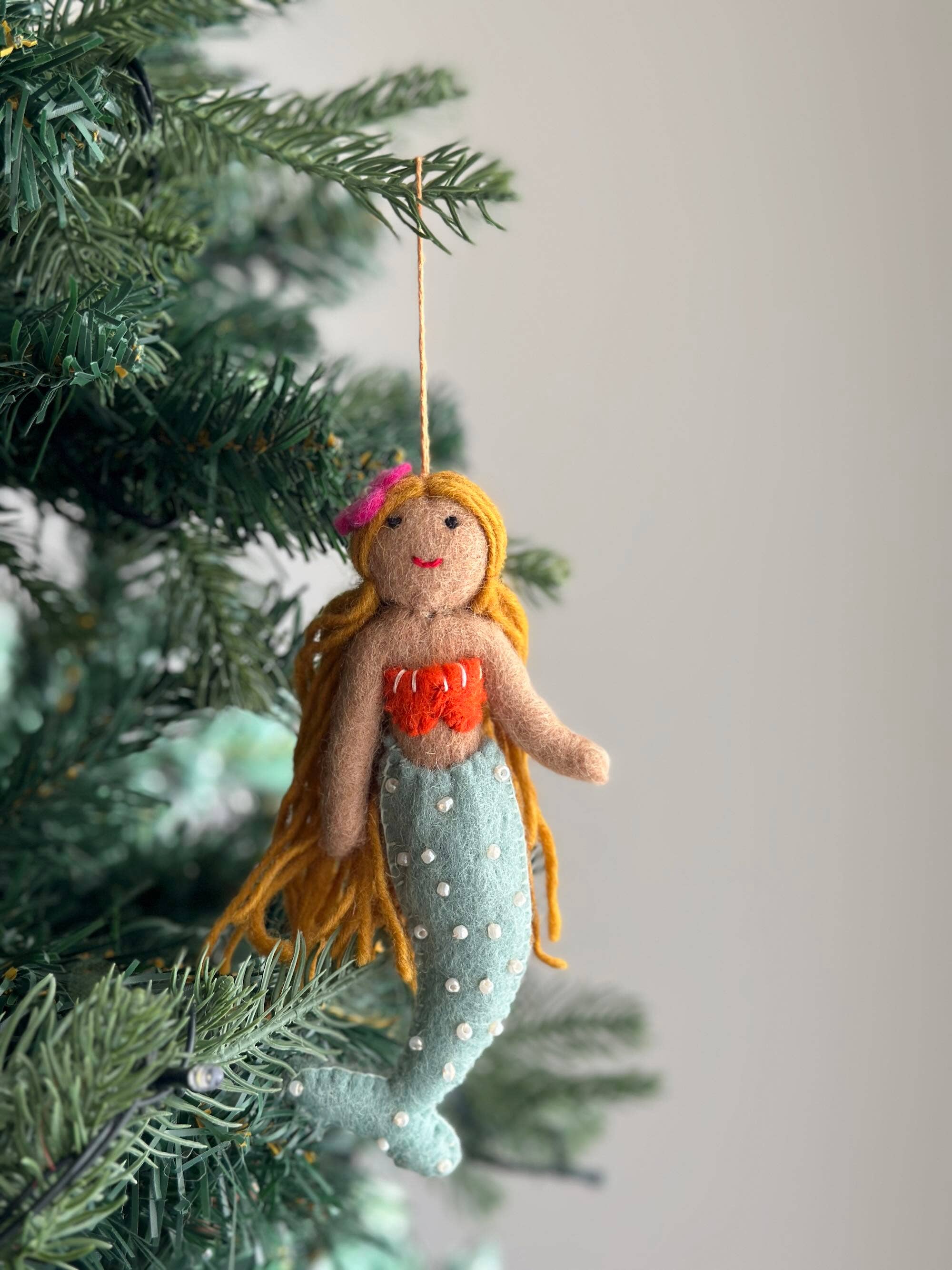 Felt Mermaid Ornament - Caucasian