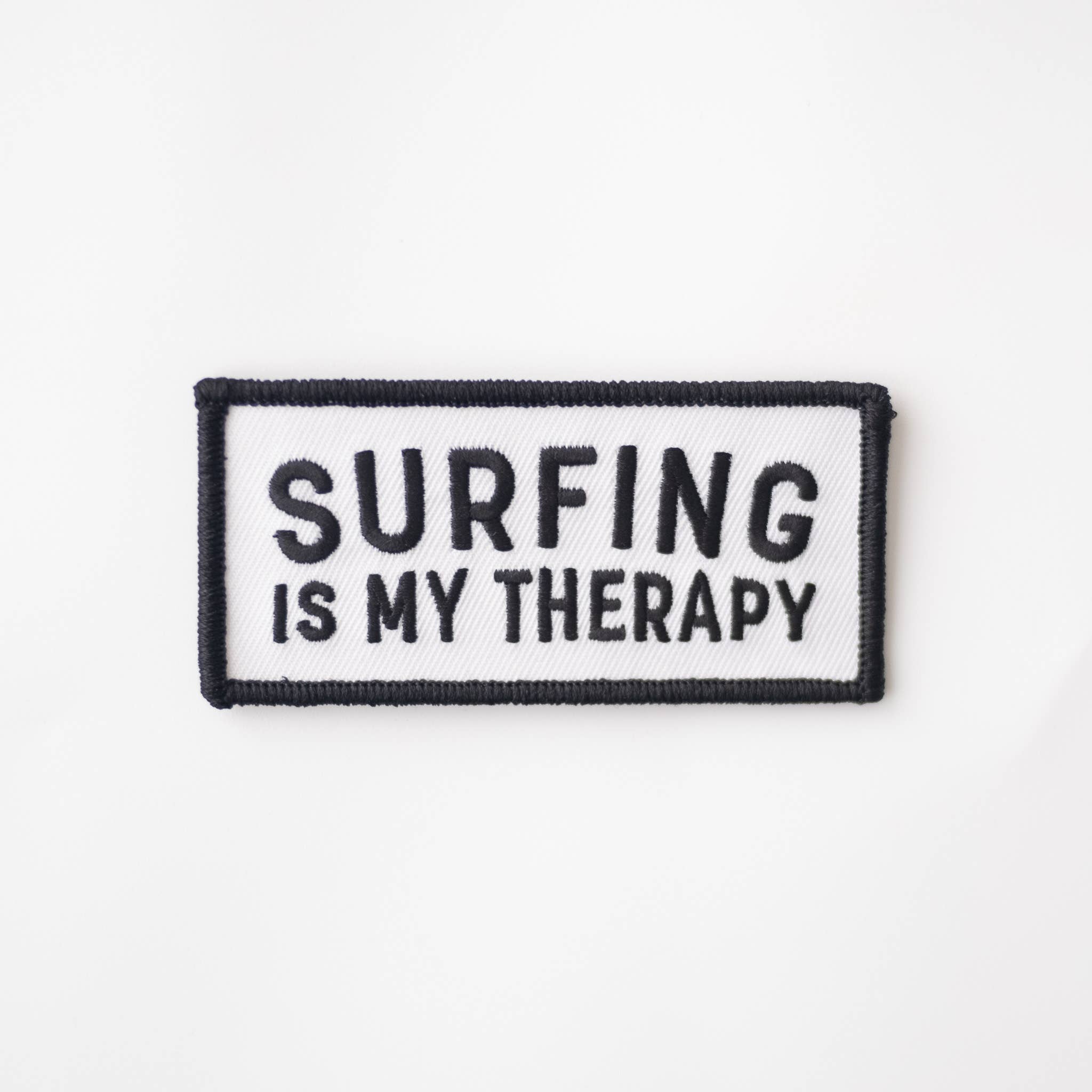 Surfing Is My Therapy Embroidered Iron on Patch: Yes