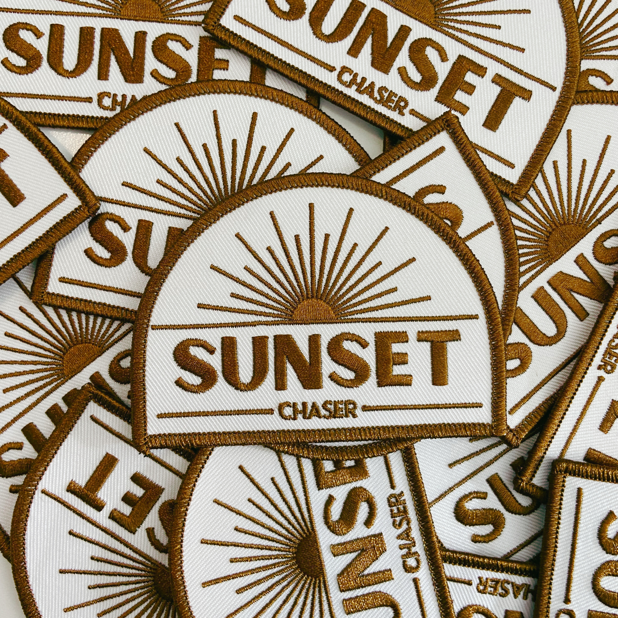 3.5" SUNSET Chaser - Embroidered Hat Patch