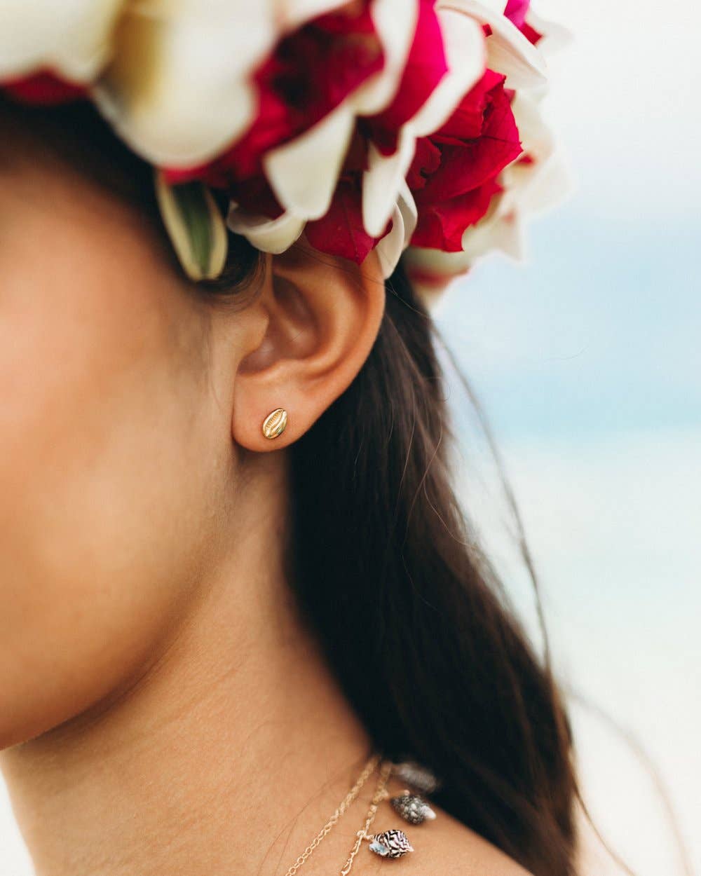 Mini Ocean Cowrie Shell studs