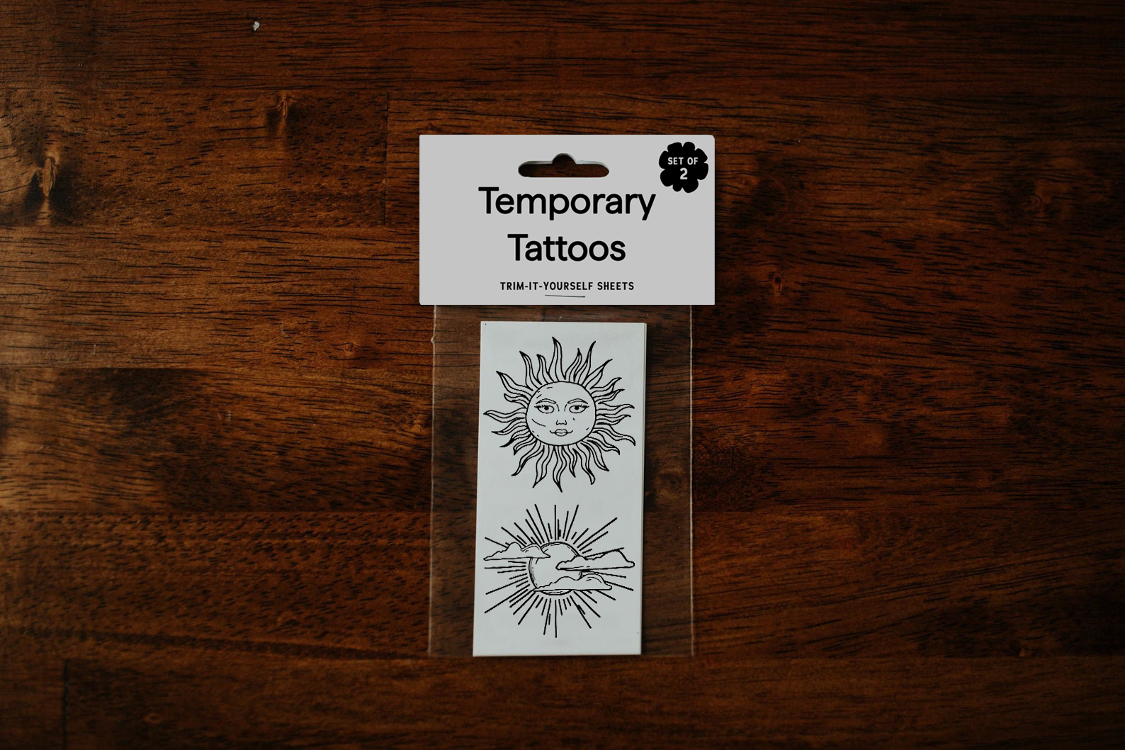 Two Suns Temporary Tattoos: Yellow