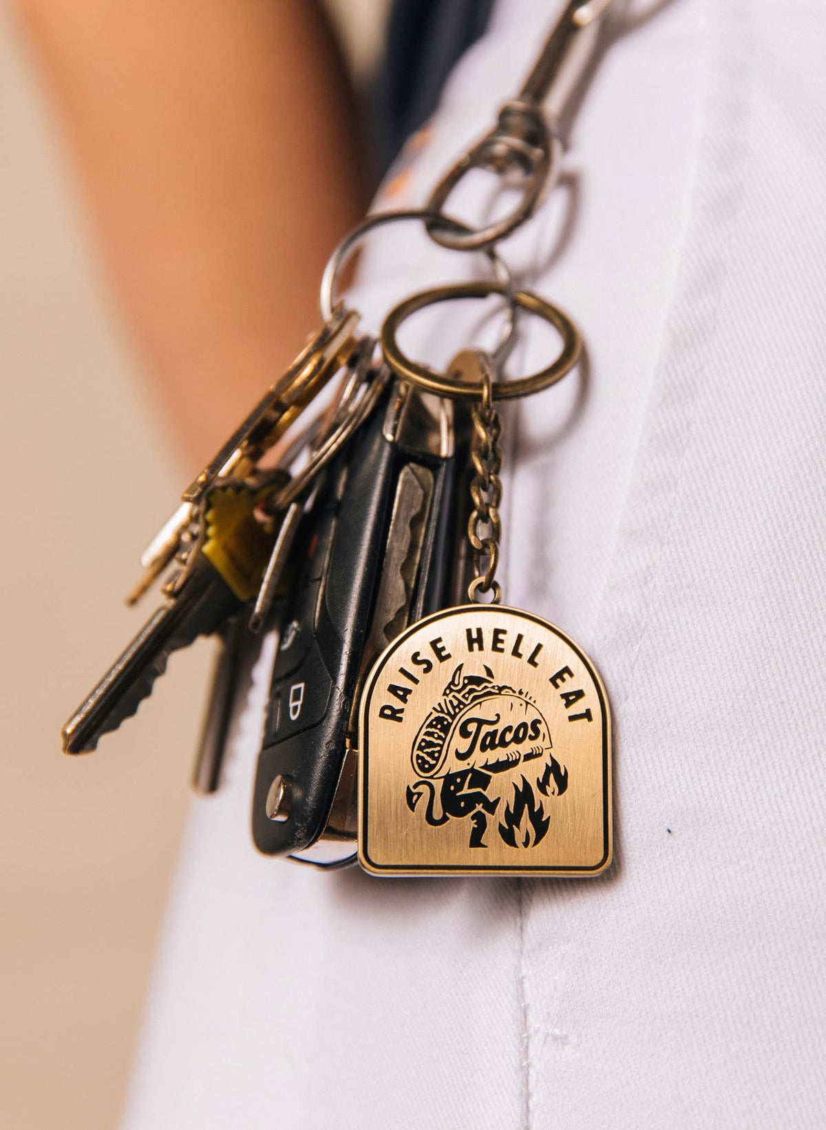 Raise Hell Eat Tacos Keychain