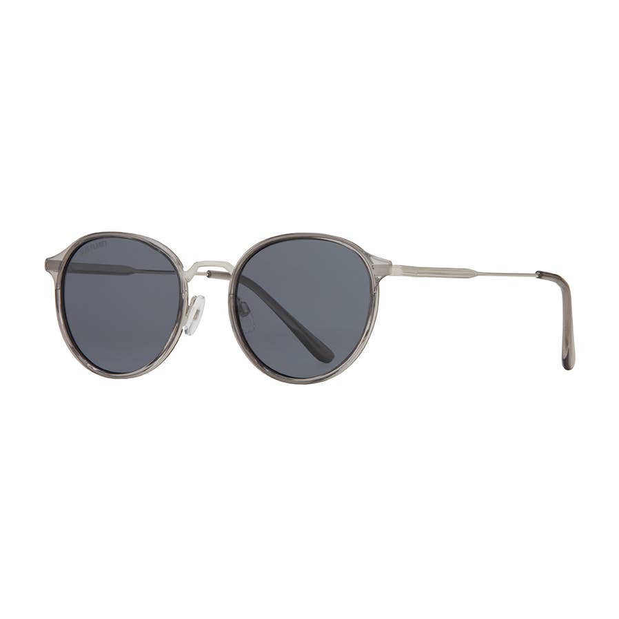 Niko - Crystal Grey + Silver, Smoke Polarized Sunglasses