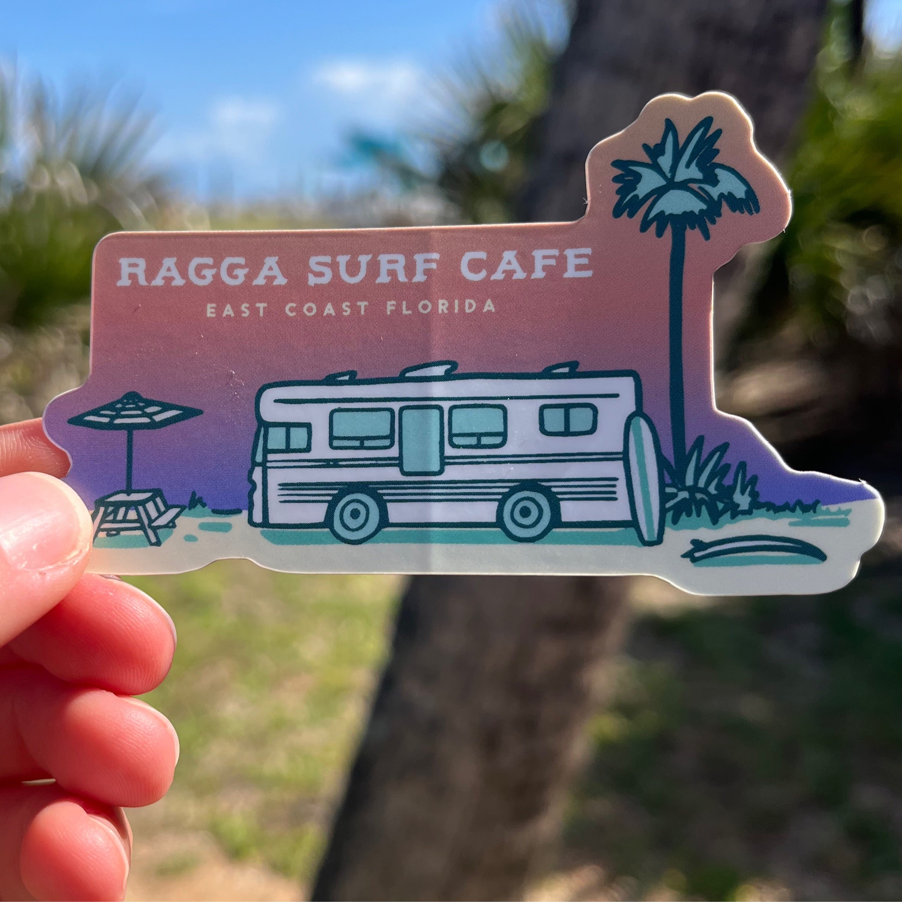“Birdie” Gradient - Ragga Surf Cafe Sticker