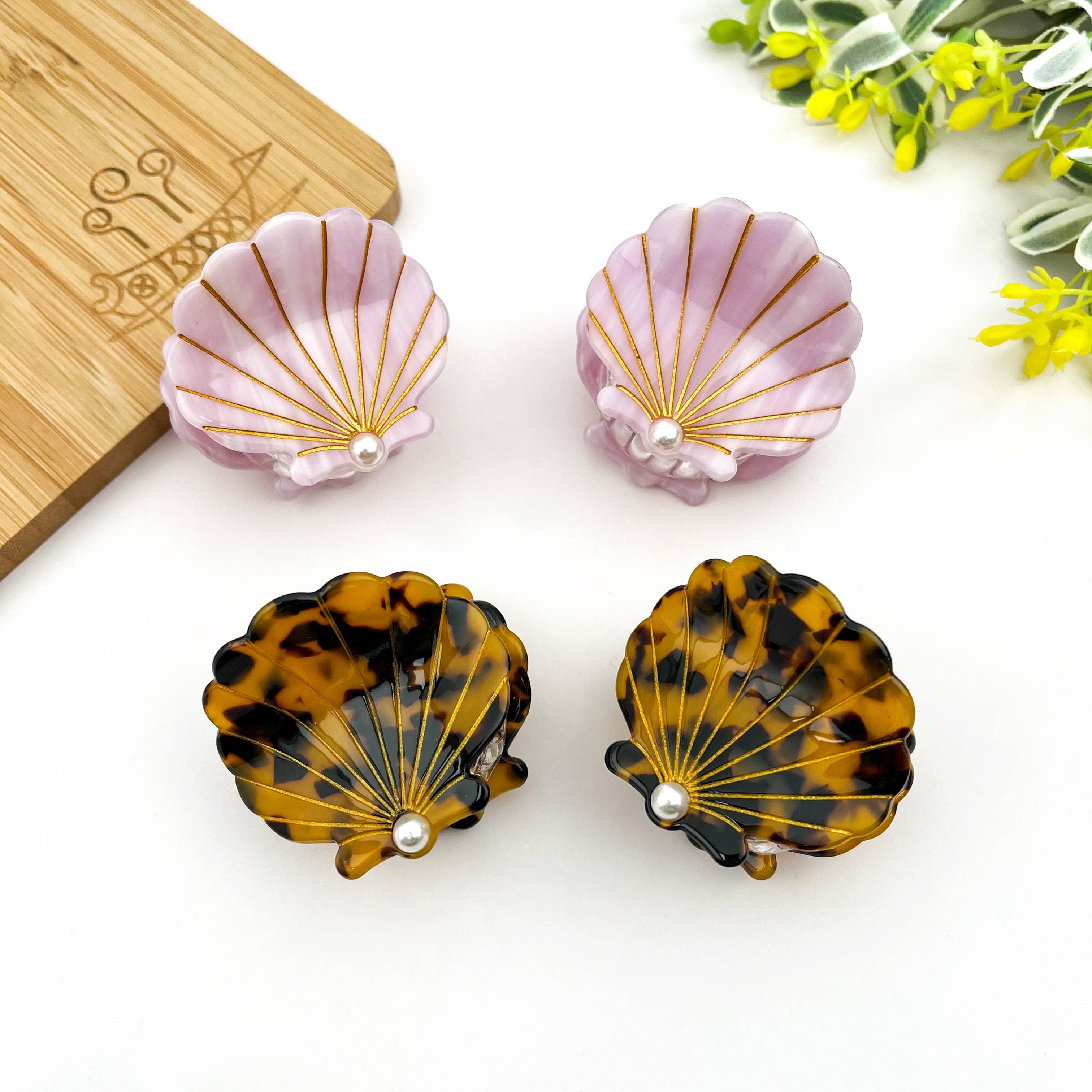 Acetate Shell Claw Clip, Sweet Pearl Hair Clip