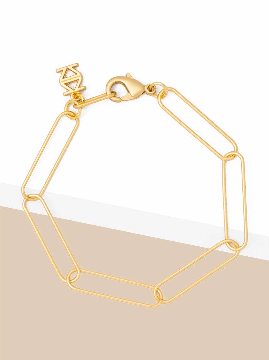 Elongated Paperclip Links Chain Bracelet Jewelry