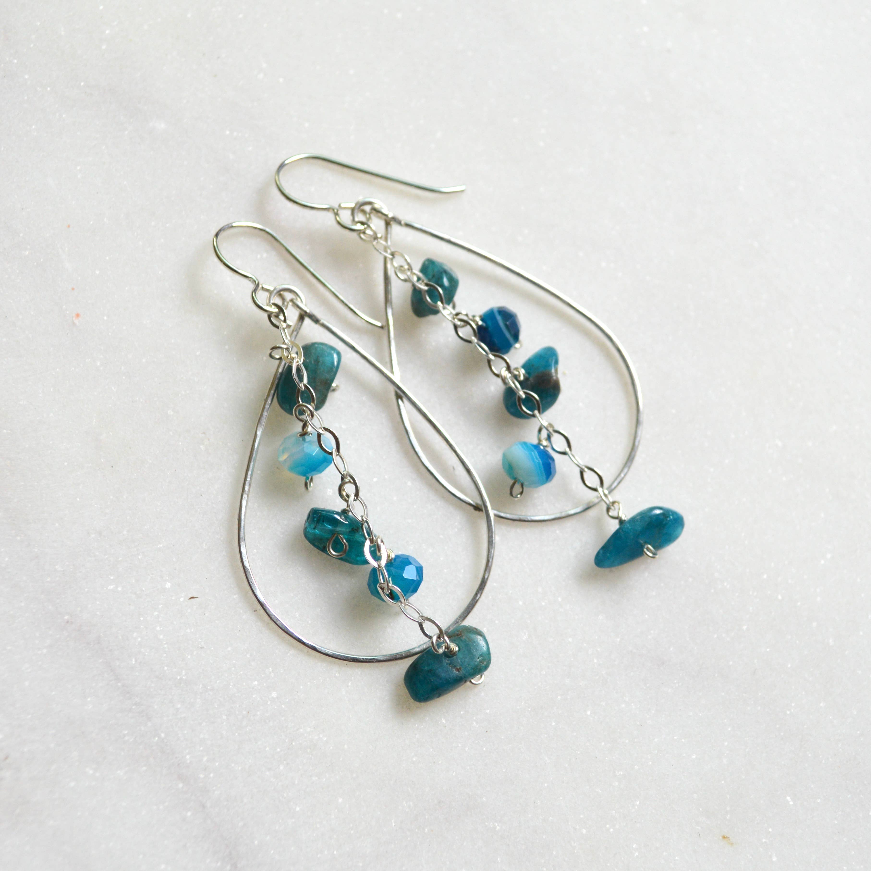 Apatite & Agate Teardrop Earrings