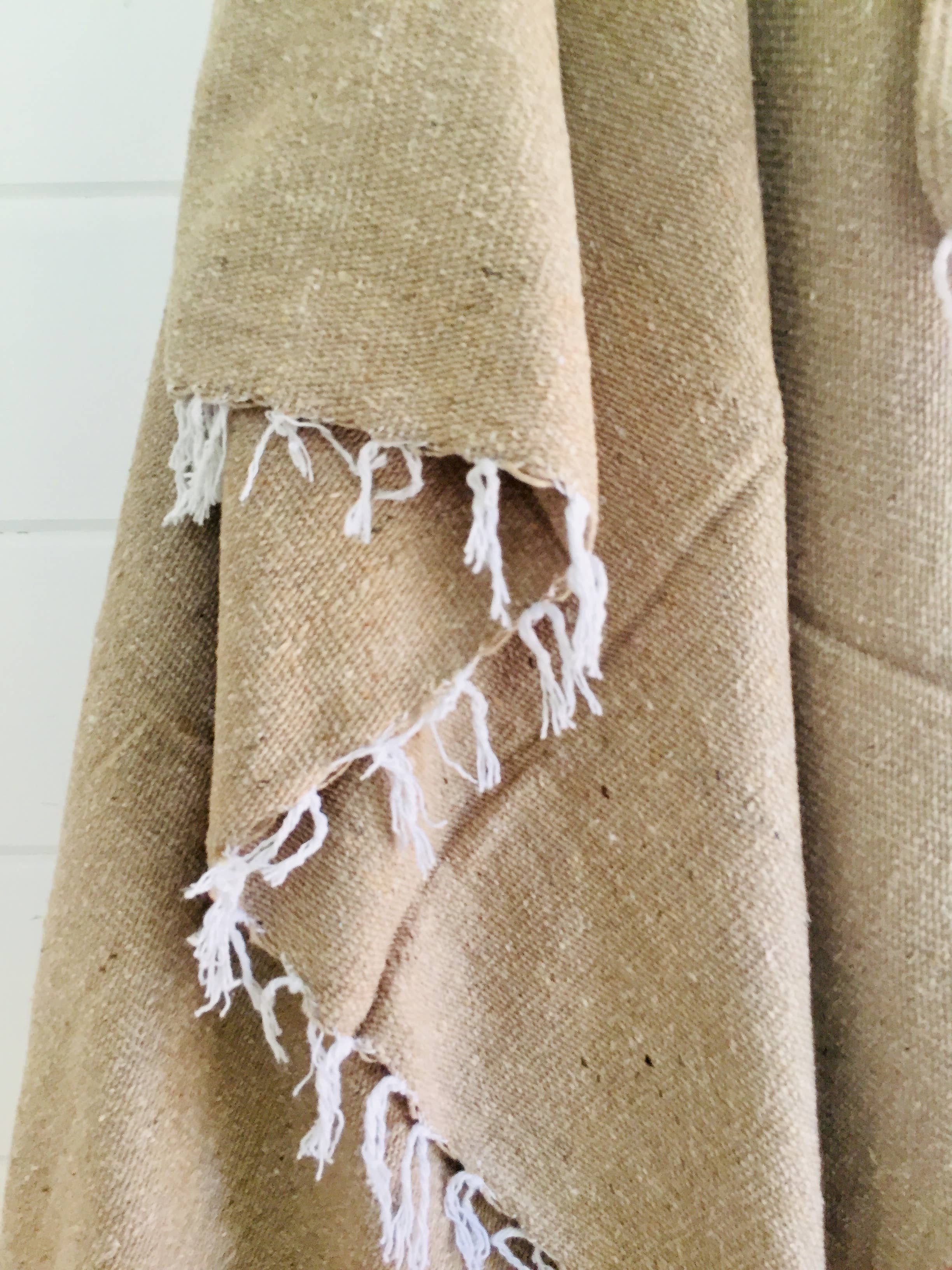 Solid Mexican Throw Blanket | Gold | Tan | Yoga | Mint