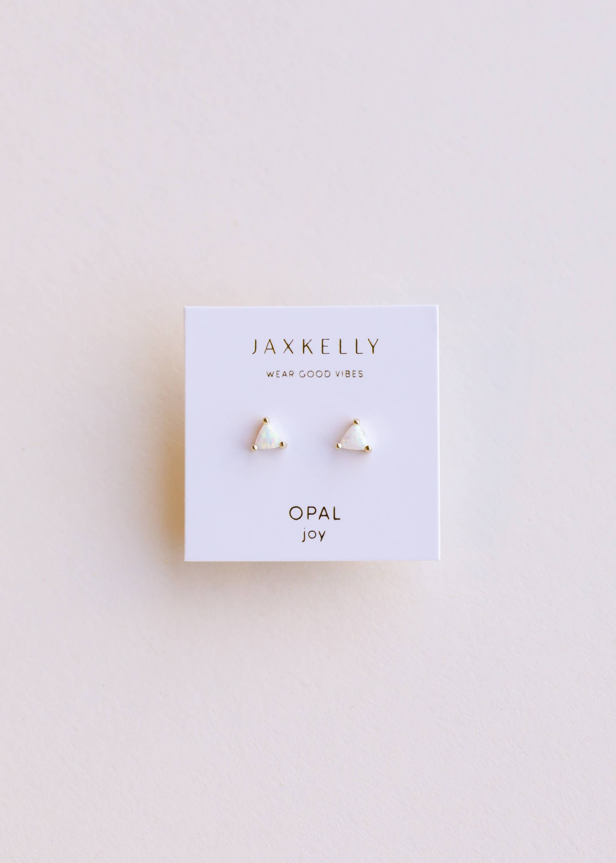 Mini Energy Gem - White Opal + Gold Earrings