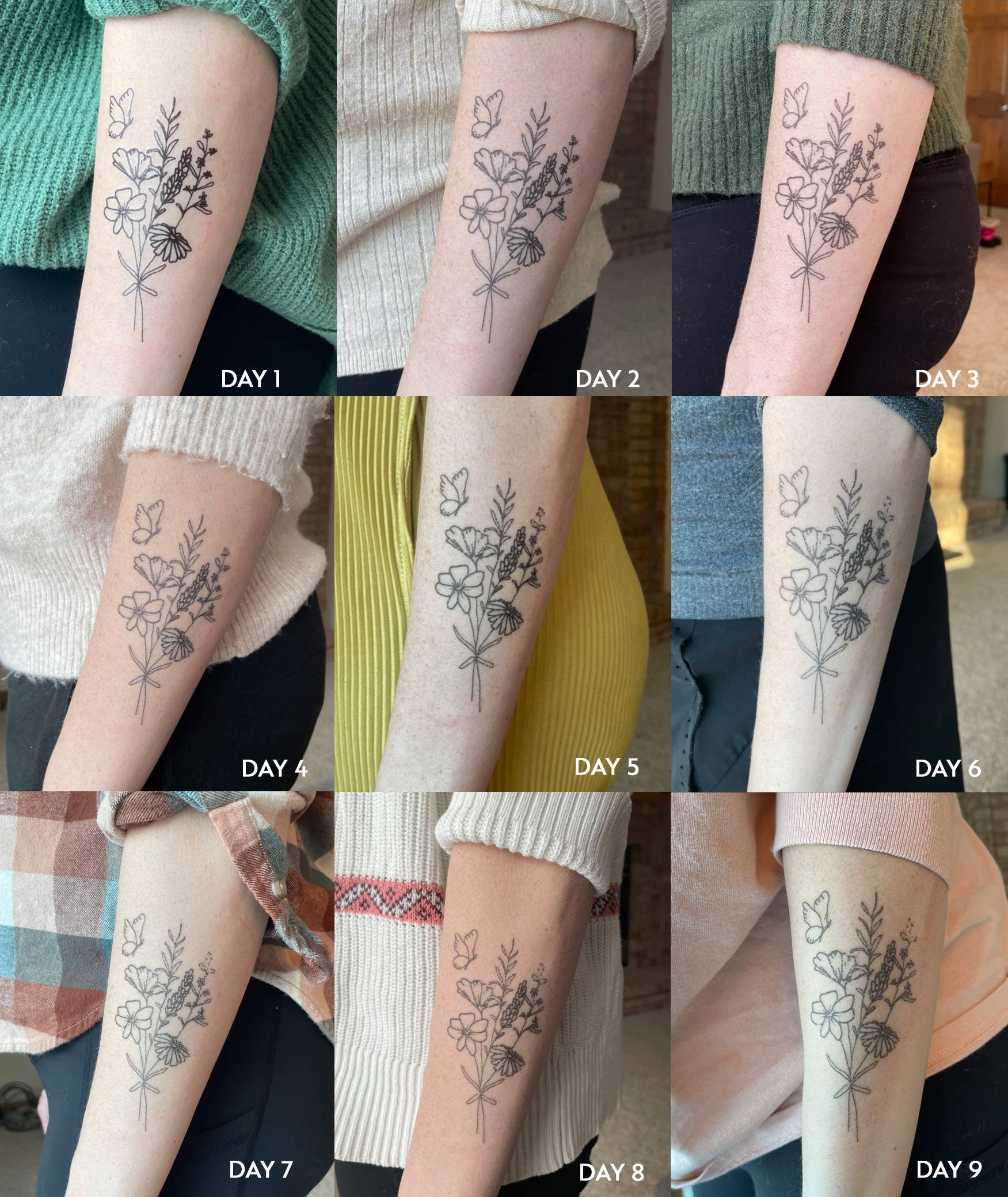 Saint & Company - Butterfly Floral Temporary Tattoos