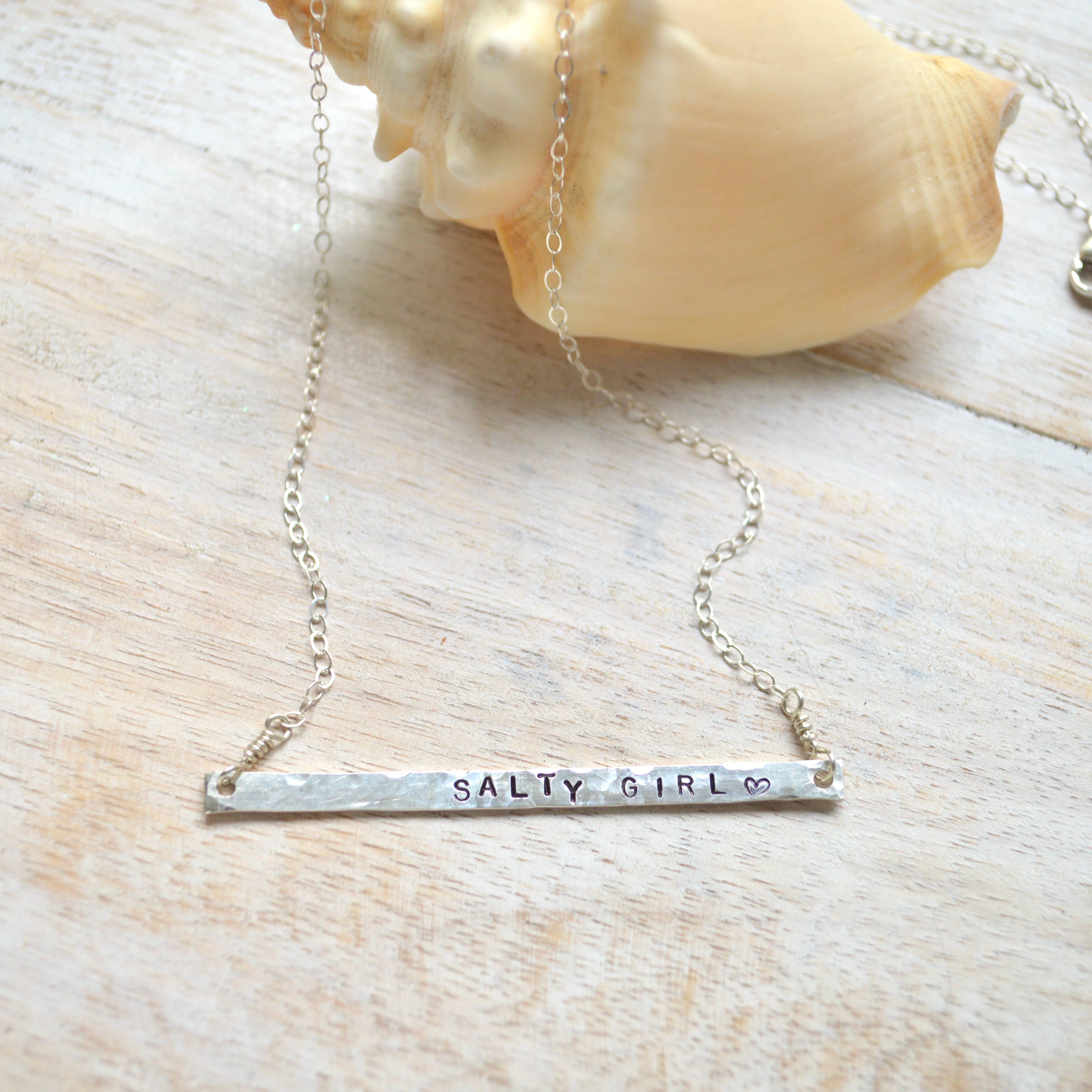 Beachy Hand Stamped Necklace