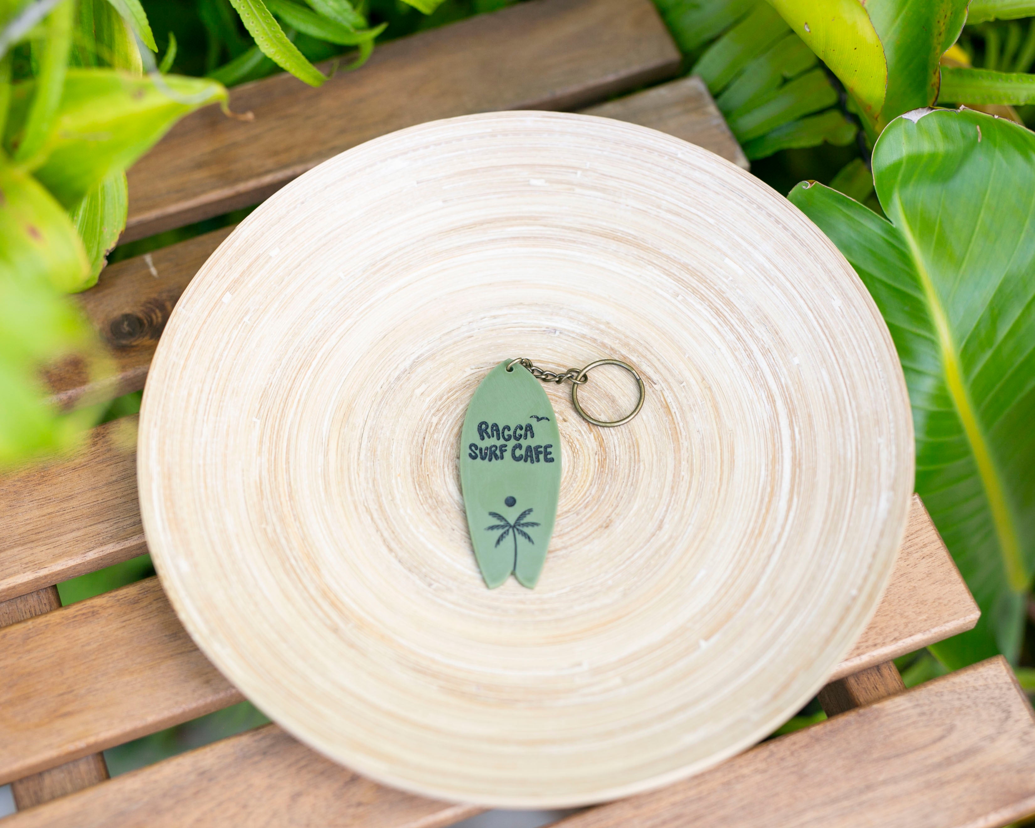 Ragga Surf Cafe Acrylic Surfboard Keychain