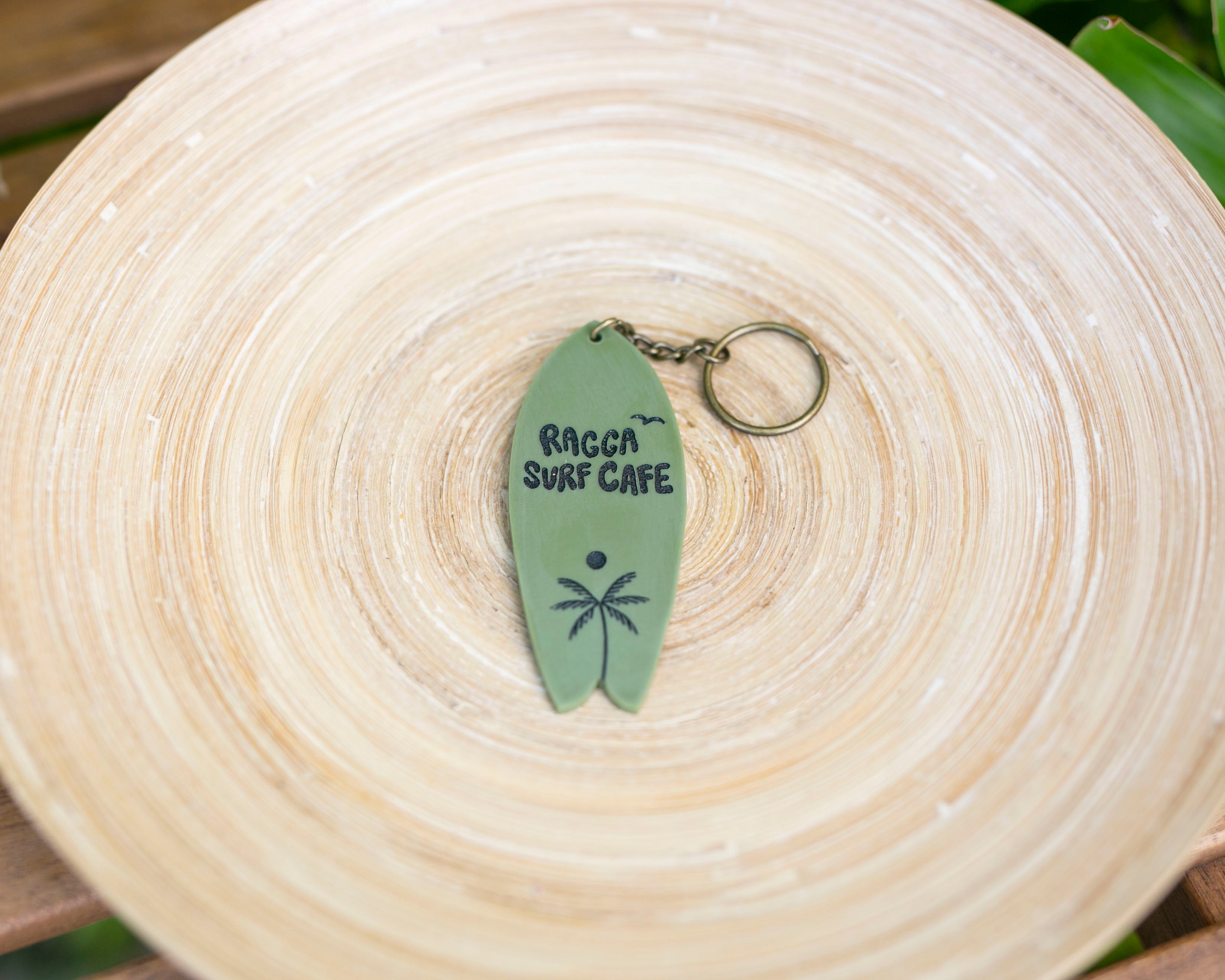 Ragga Surf Cafe Acrylic Surfboard Keychain