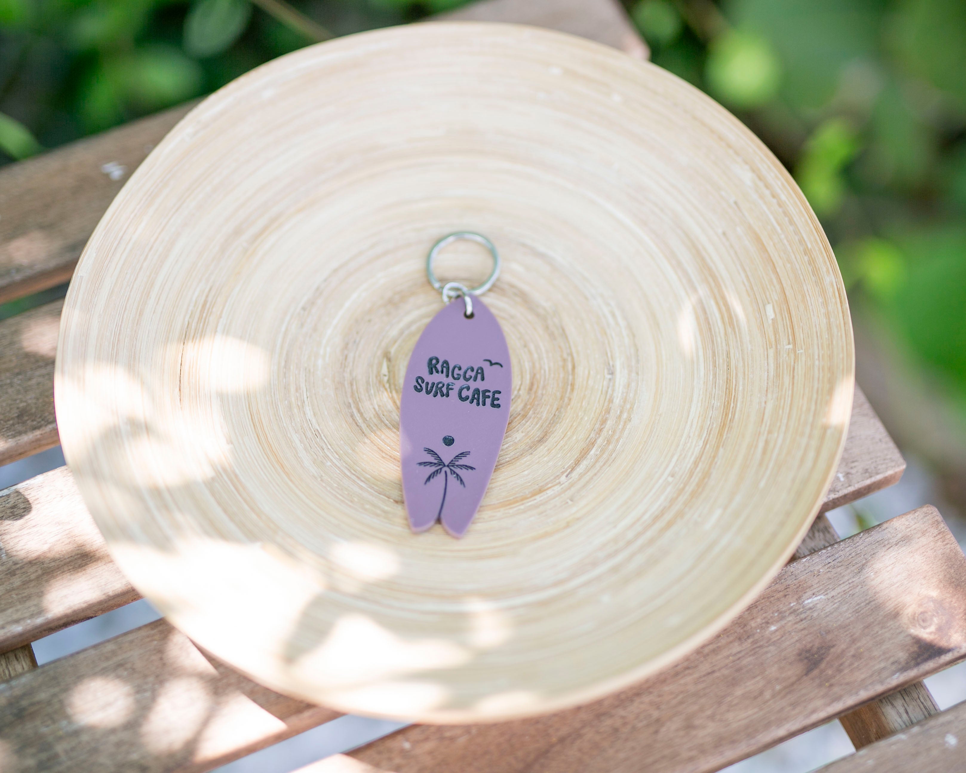 Ragga Surf Cafe Acrylic Surfboard Keychain